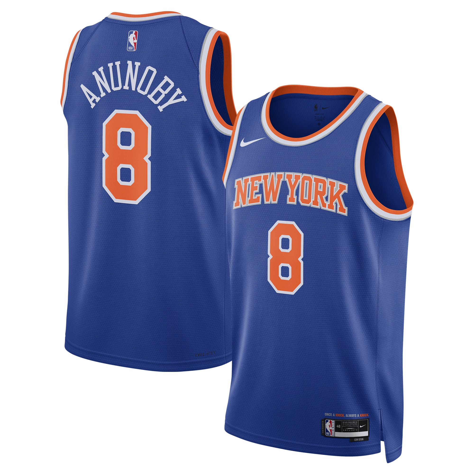 OG Anunoby New York Knicks Blue OG Anunoby Shirt - Men's