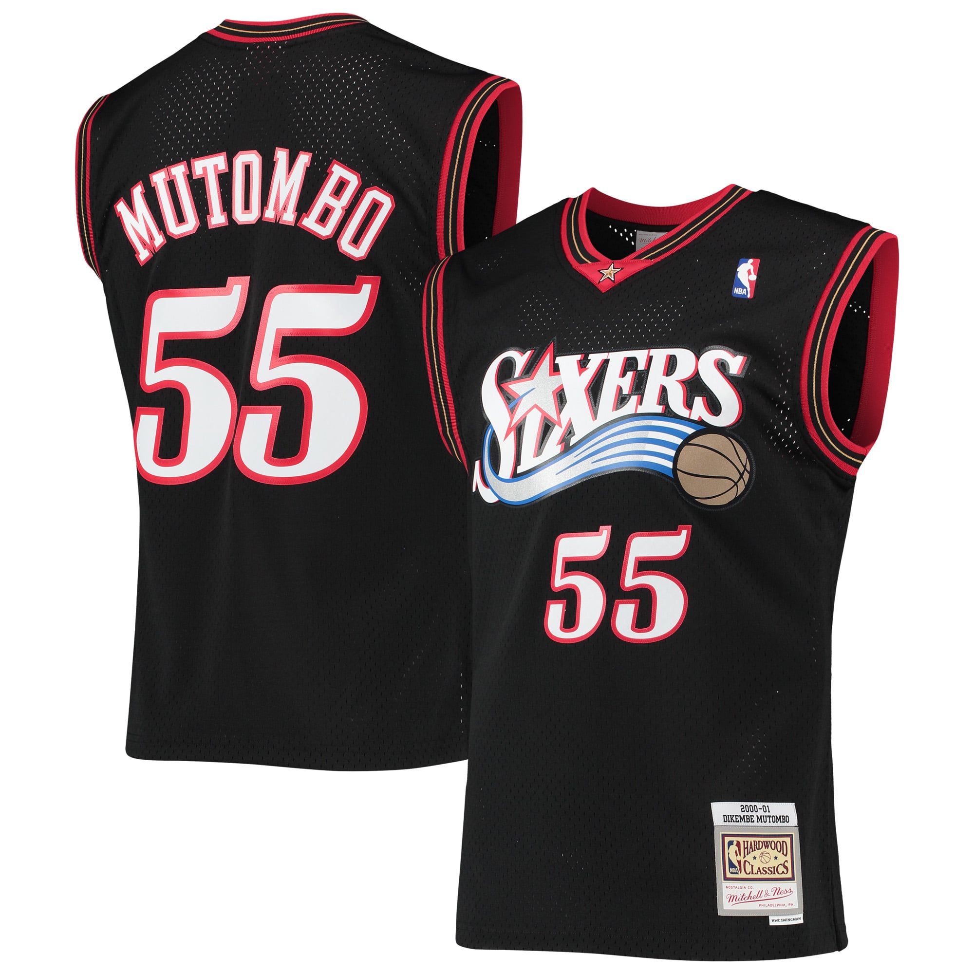 Dikembe Mutombo Philadelphia 76ers Black Shirt - Men's