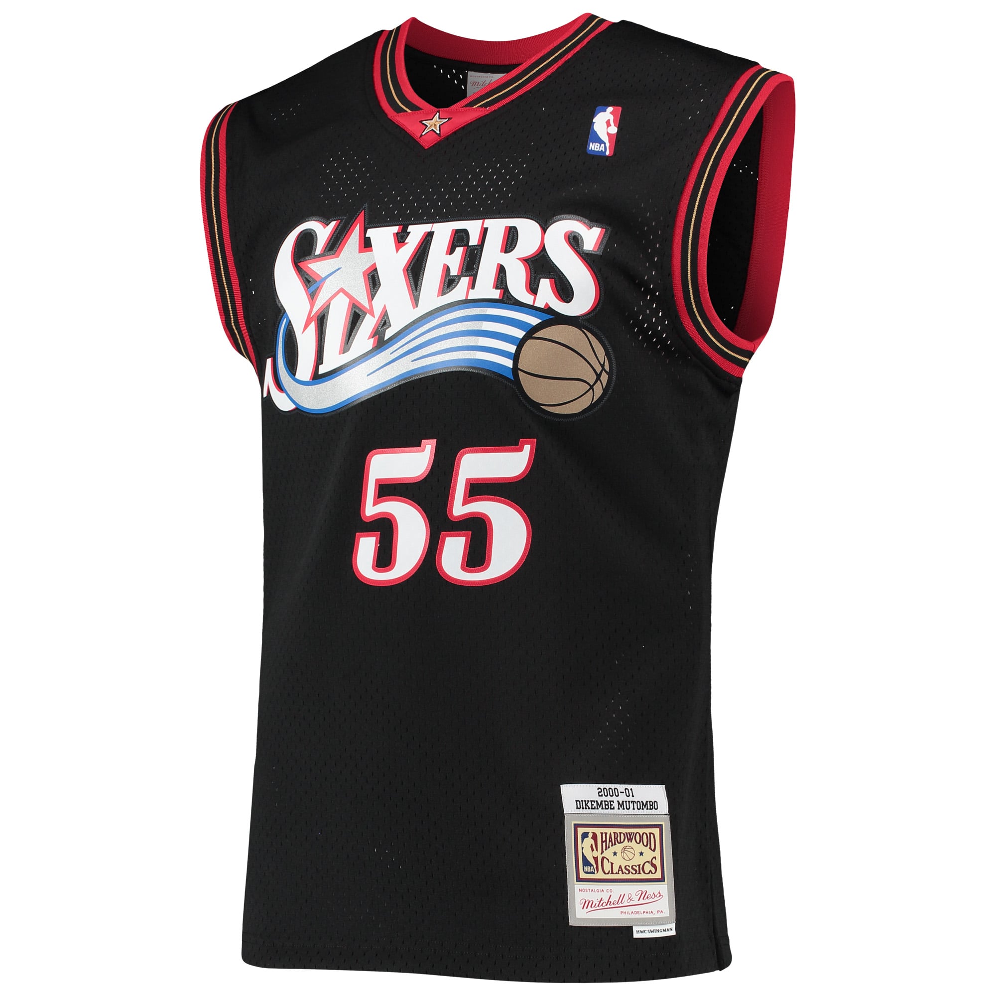 Dikembe Mutombo Philadelphia 76ers Black Shirt - Men's