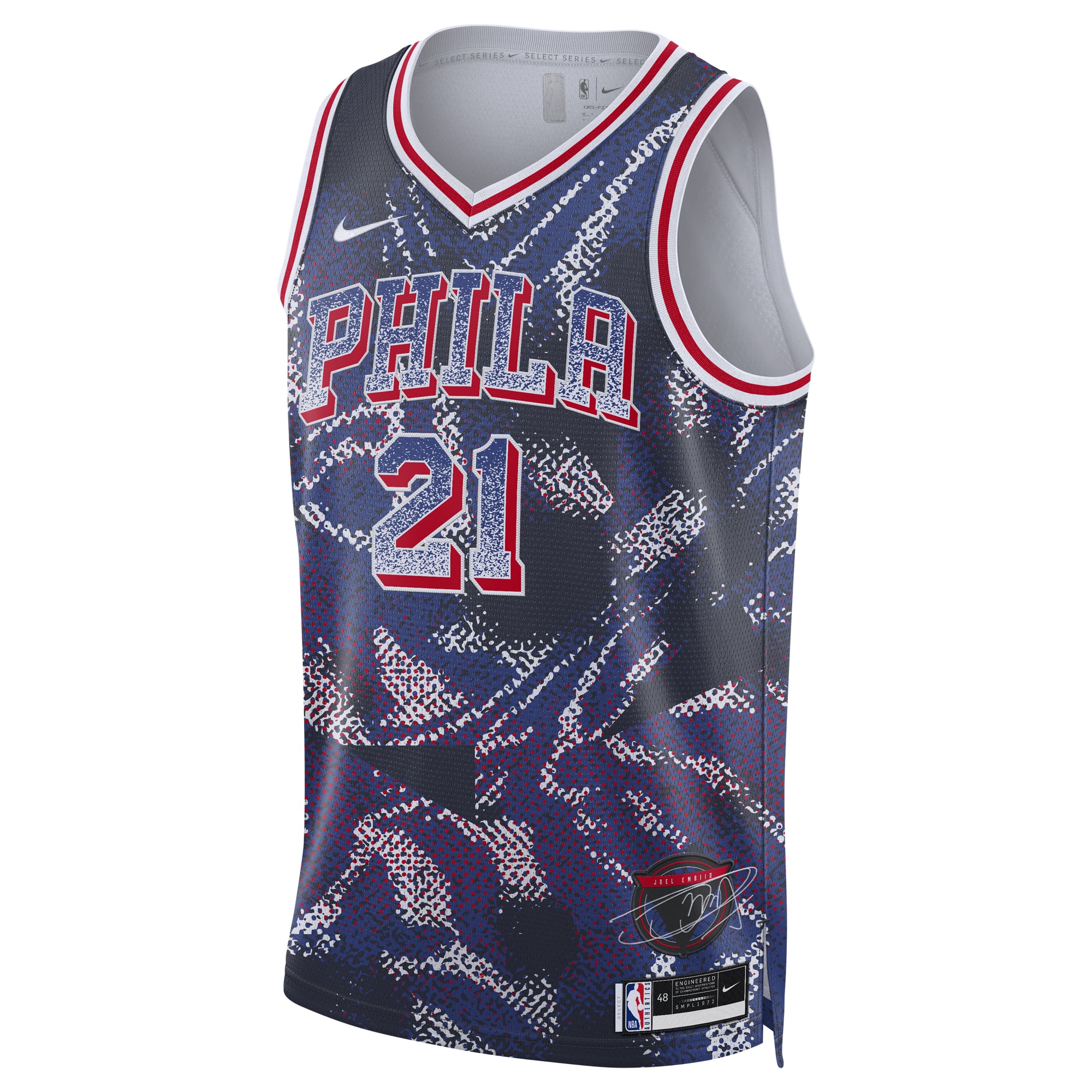 Joel Embiid Philadelphia 76ers Navy Jersey - Women's