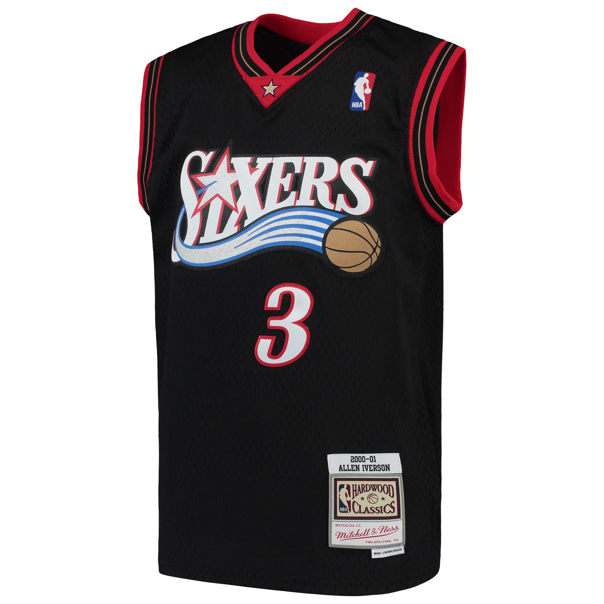 Allen Iverson Philadelphia 76ers Black Retro Shirt - Men's