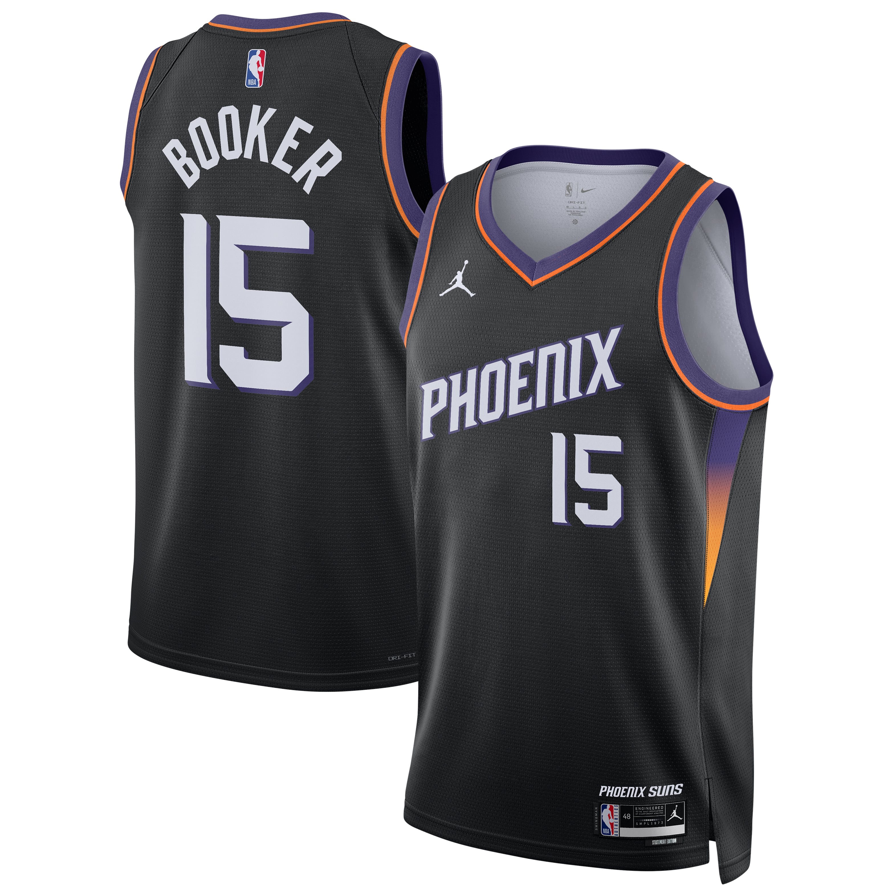 Devin Booker Phoenix Suns Black Basketball Jersey - Women's