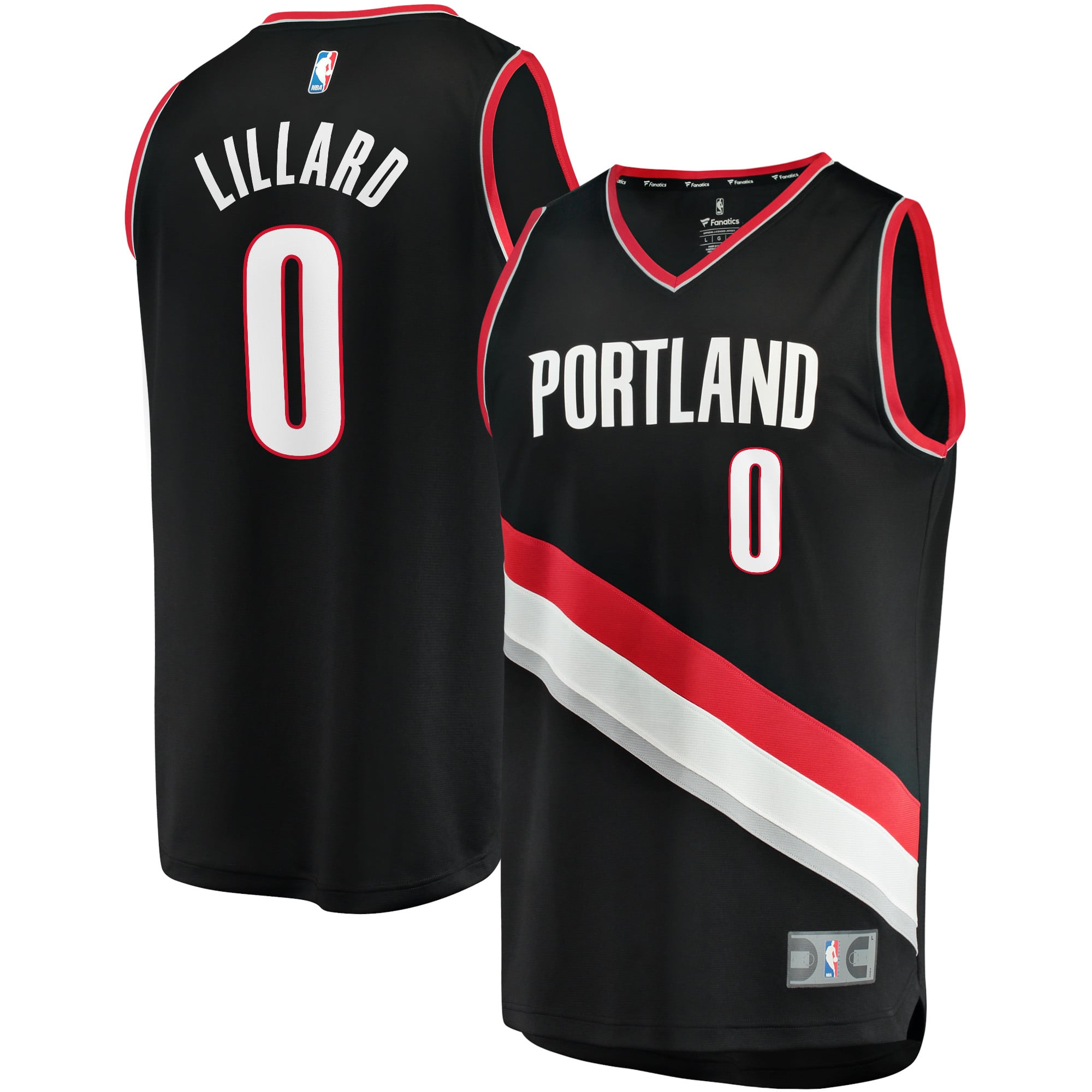 Damian Lillard Portland Trail Blazers Black Jersey - Men's