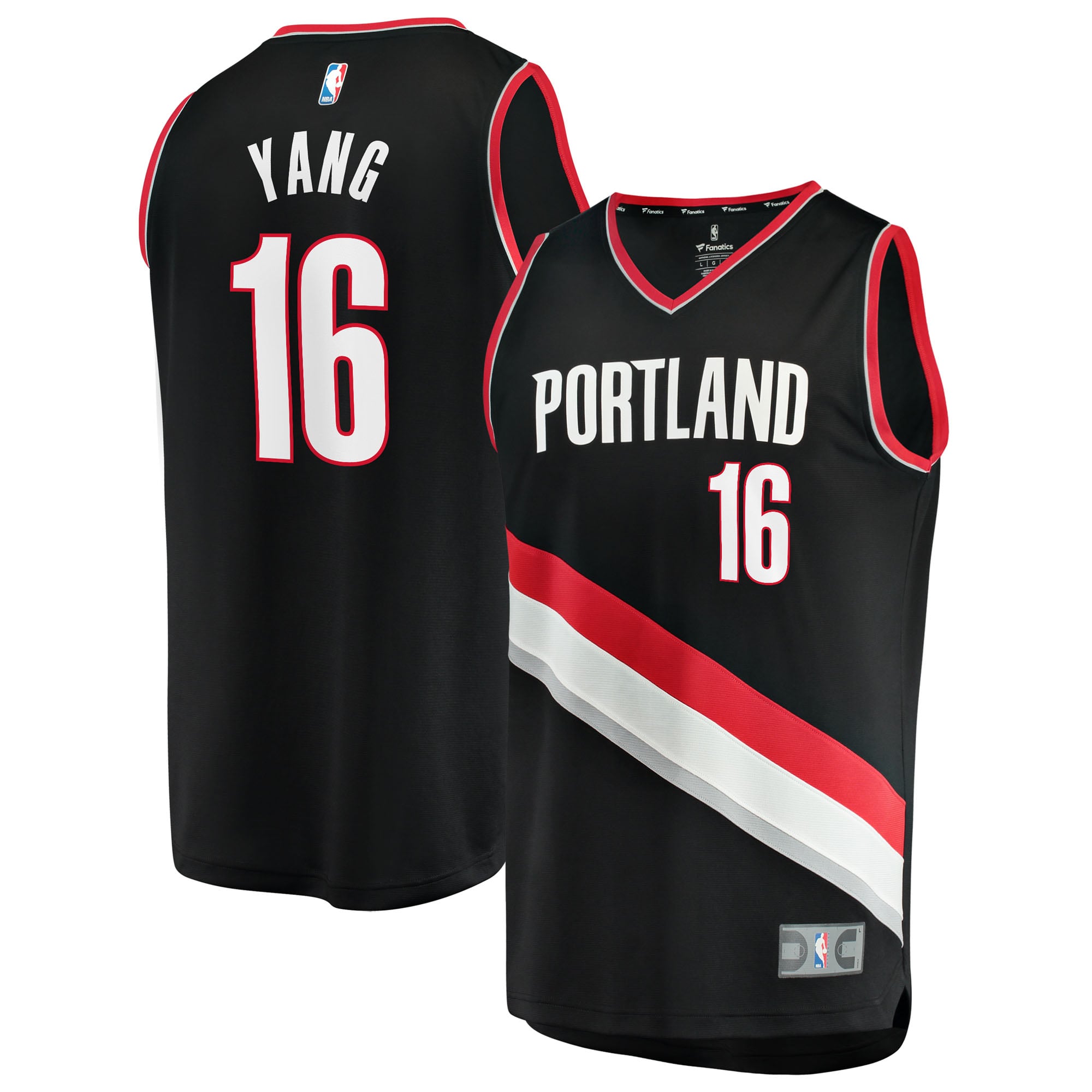 Yang Hansen Portland Trail Blazers Black Jersey - Women's