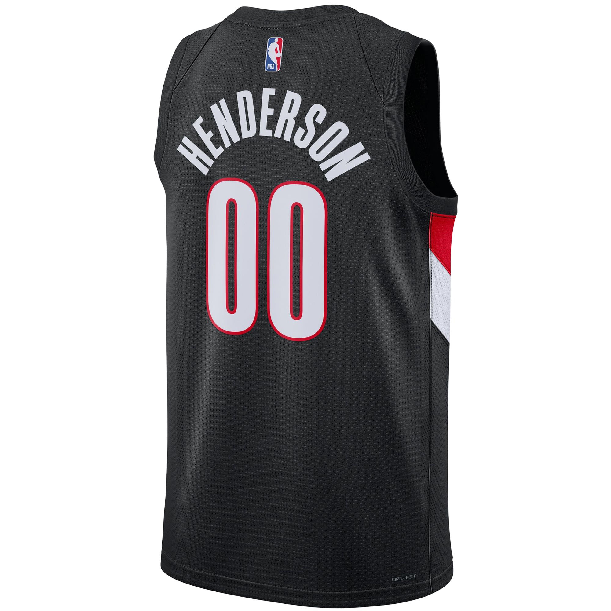 Henderson Portland Trail Blazers Black Jersey 2 - Men's