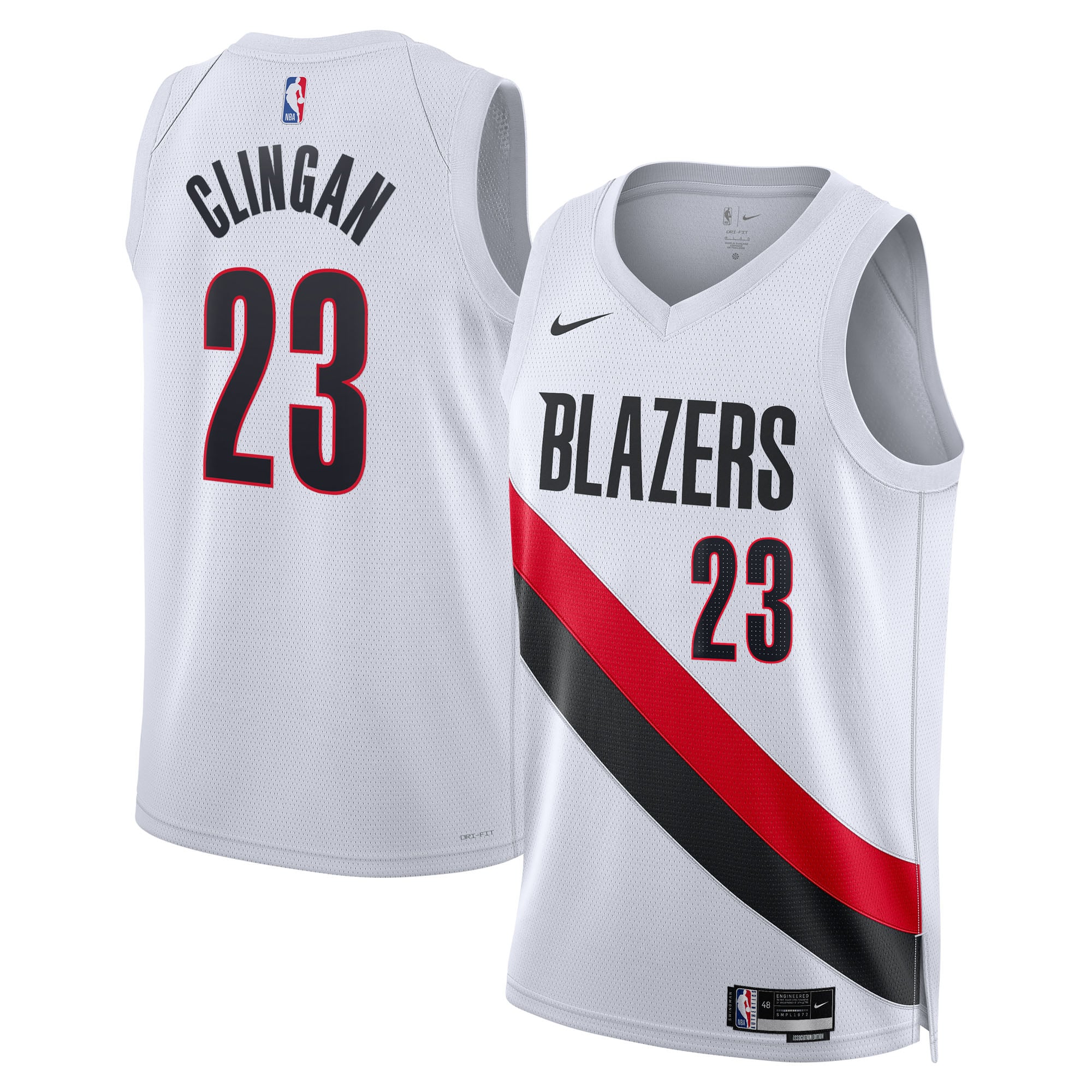 Donovan Clingan Portland Trail Blazers White Jersey - Youth