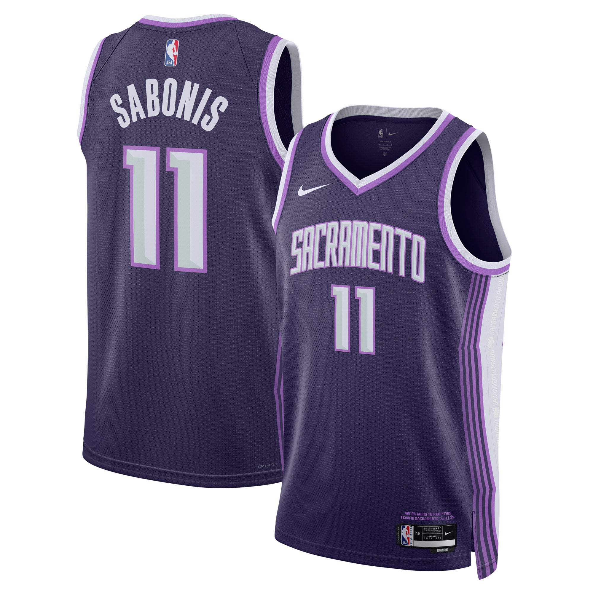 Domantas Sabonis Sacramento Kings Purple Shirt - Youth