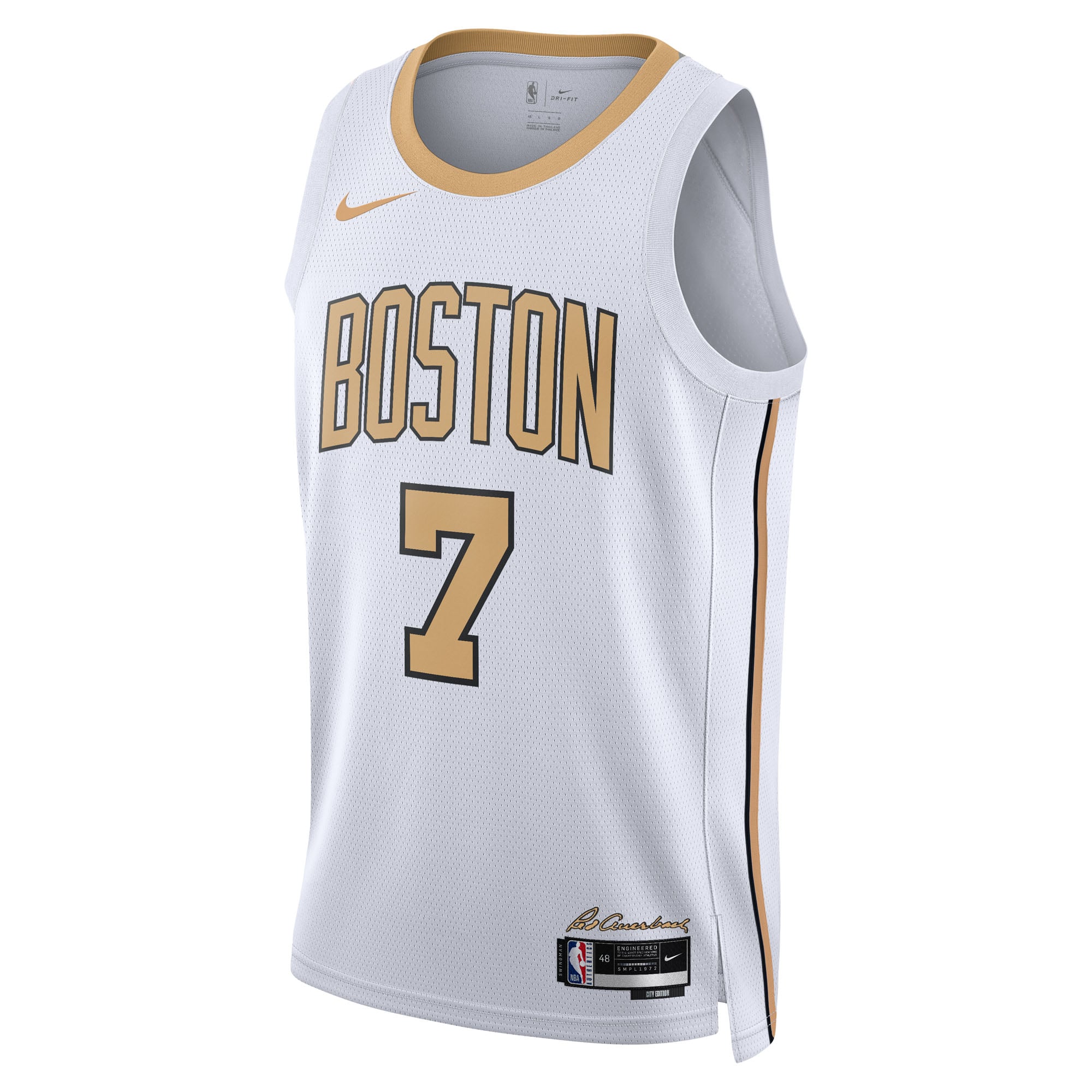 Boston Celtics Brown White Basketball Jersey - Women's