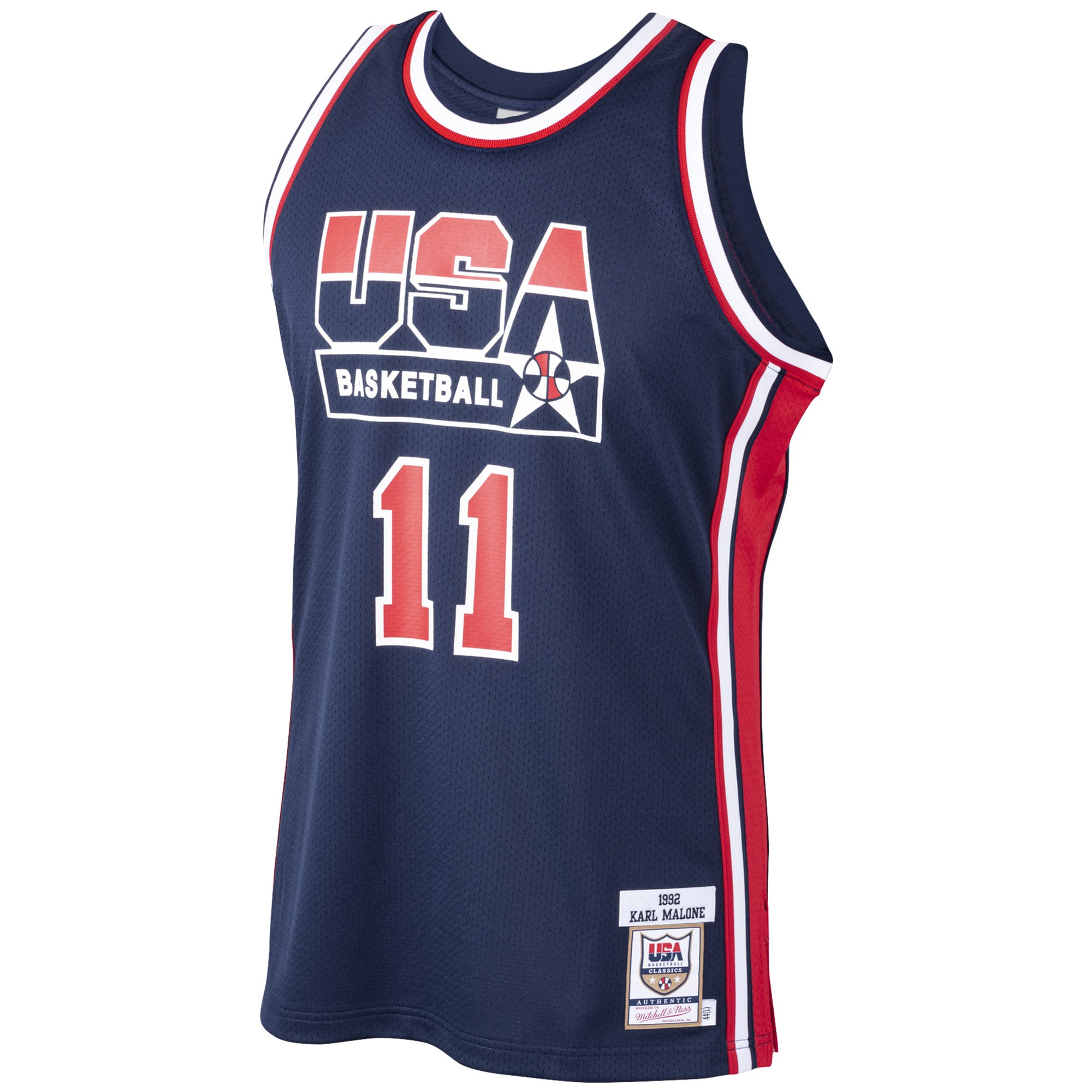 Karl Malone USA Basketball Navy Basketball Jersey - Women's