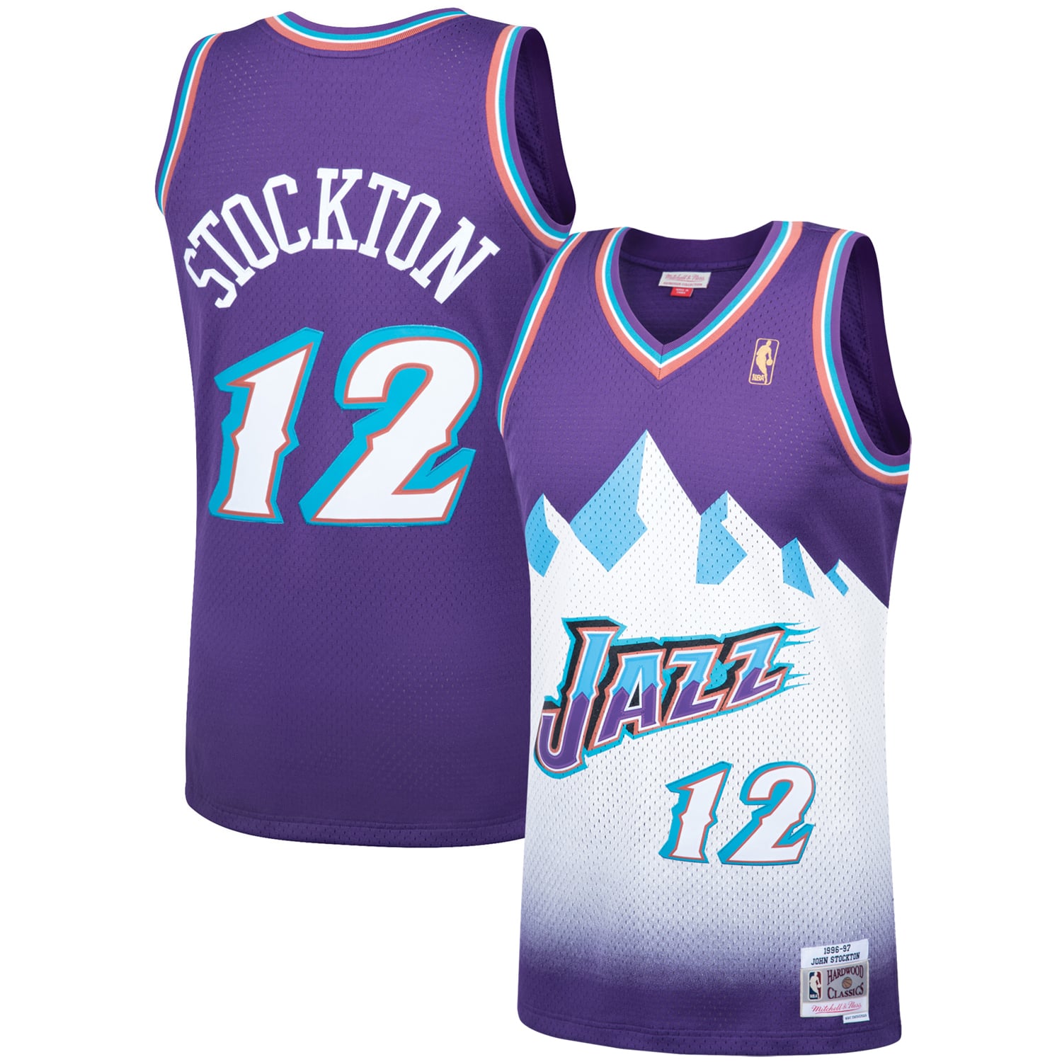 John Stockton Utah Jazz Purple Basketball Shirt - Women's