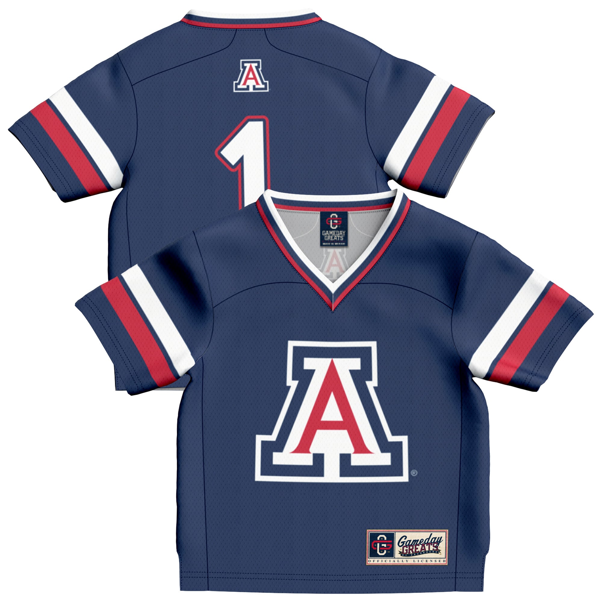 Arizona Wildcats #1 Navy Football Shirt - Youth