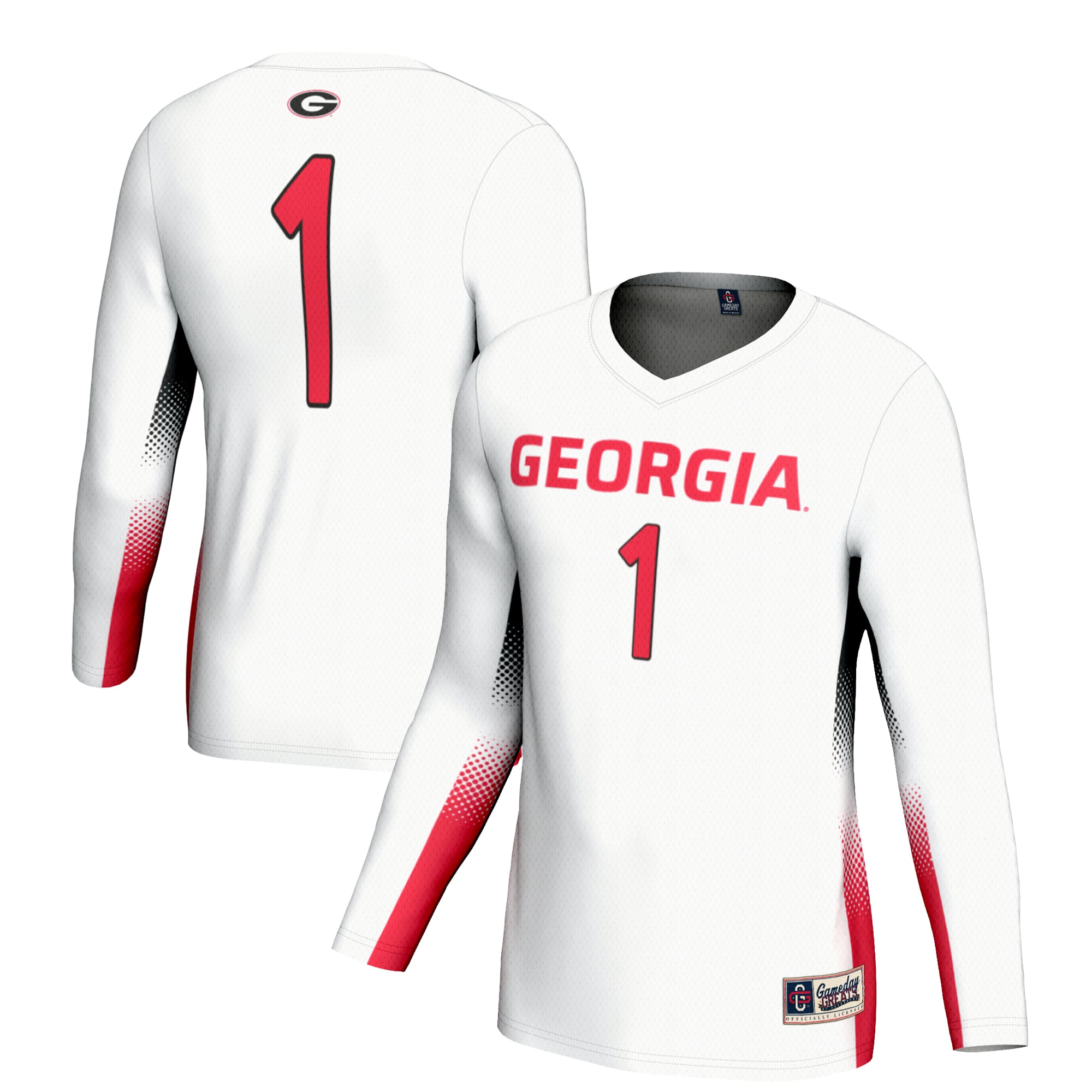 Georgia Bulldogs #1 White Volleyball Shirt - Youth