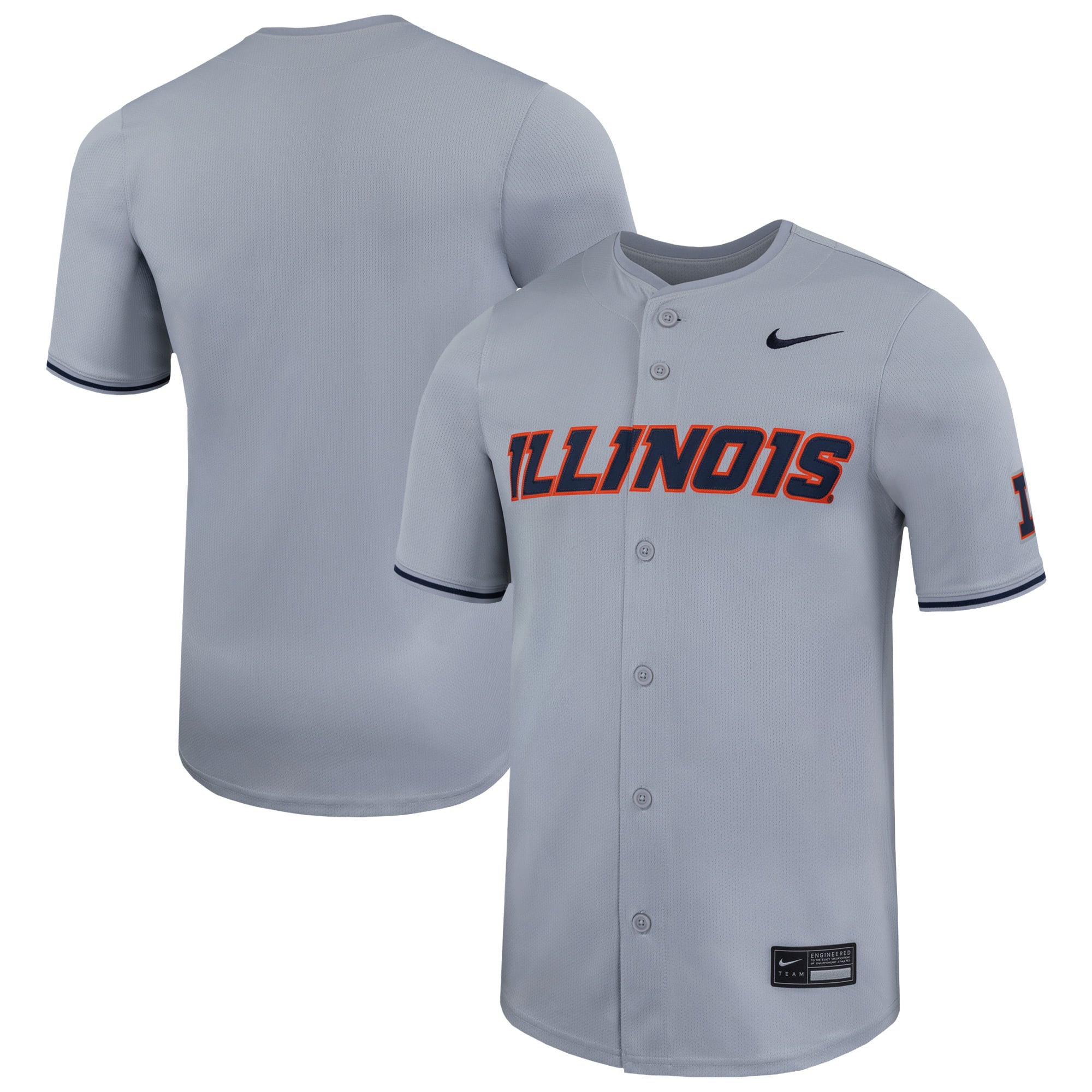 Illinois Fighting Illini Gray Baseball Jersey - Men's