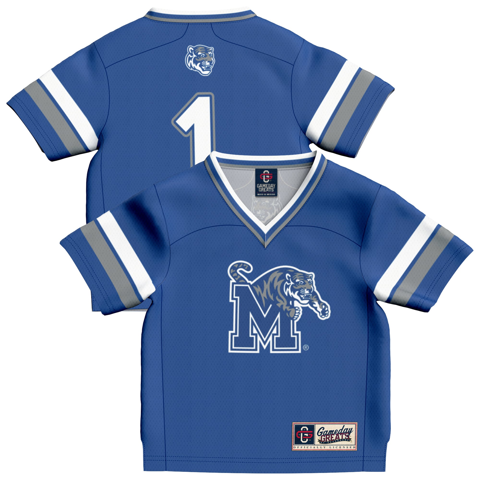 Memphis Tigers #1 Royal Football Jersey - Youth