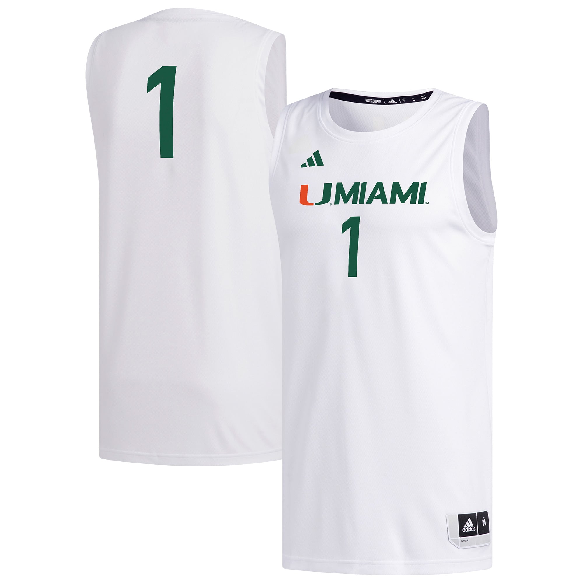 Miami Hurricanes #1 White Basketball Jersey - Women's