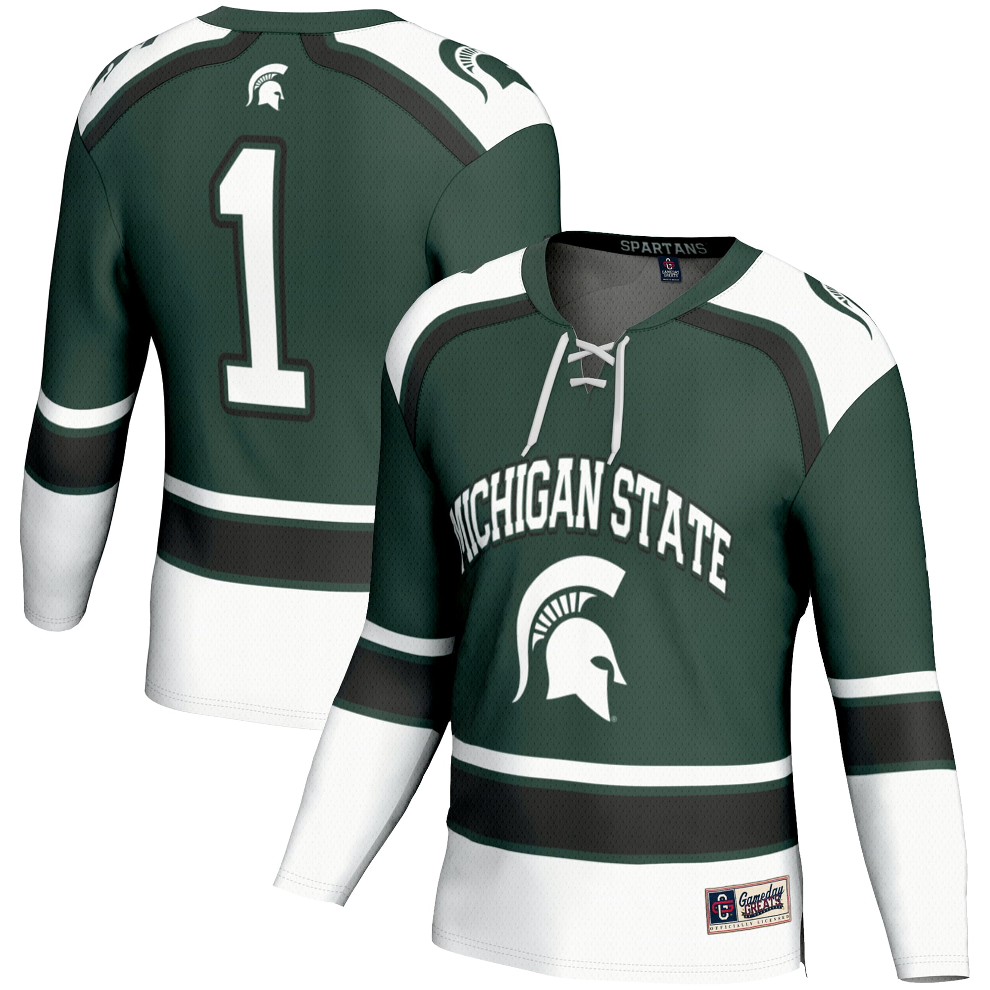 Michigan State Spartans #1 Green Hockey Jersey - Men's