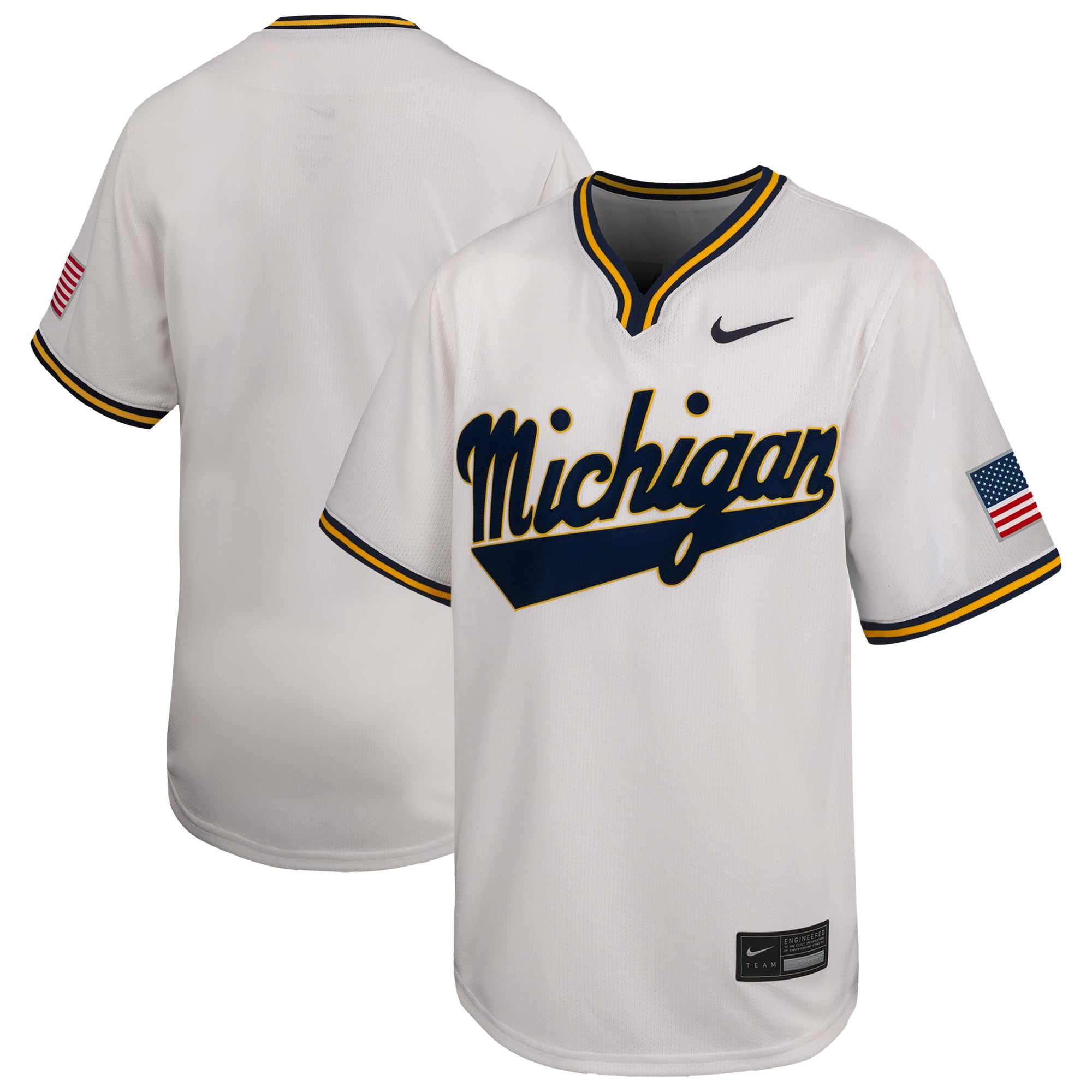 Michigan Wolverines White Baseball Jersey - Men's