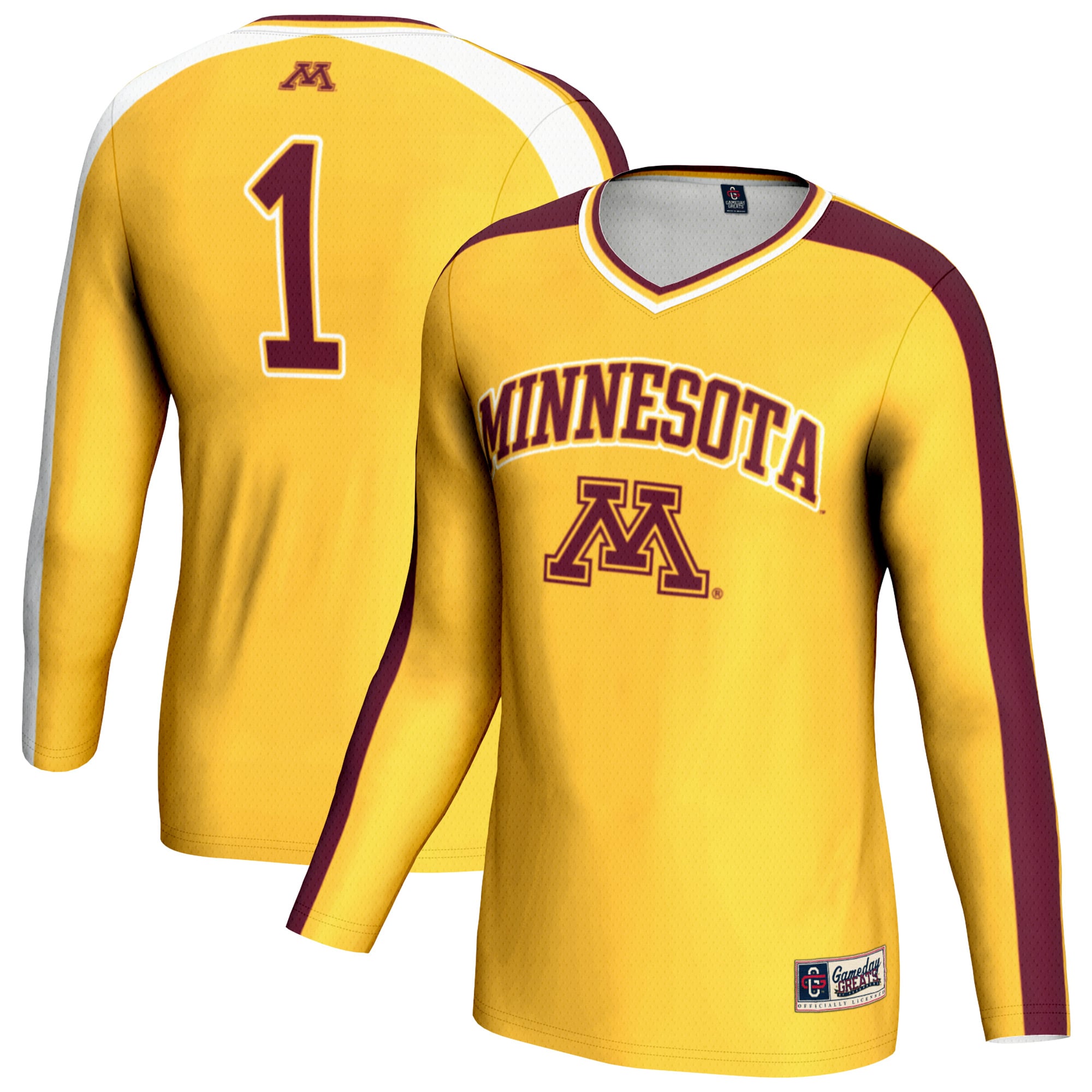 Minnesota Golden Gophers #1 Gold Volleyball Jersey - Men's