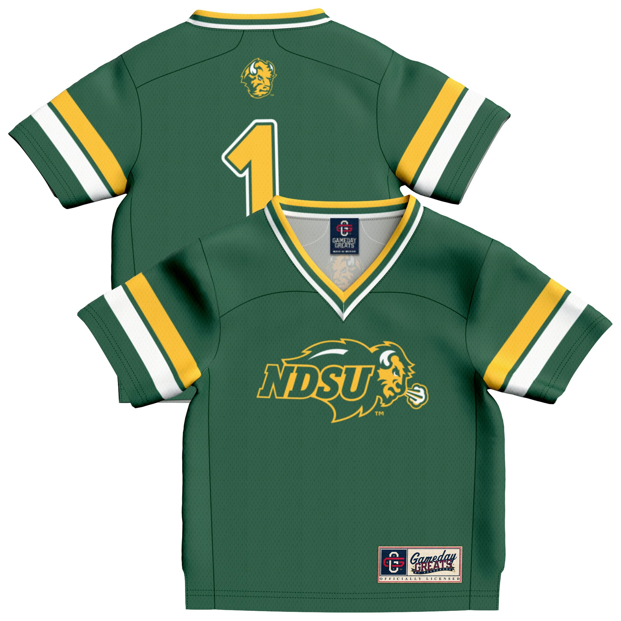 NDSU Bison #1 Green Football Shirt - Youth