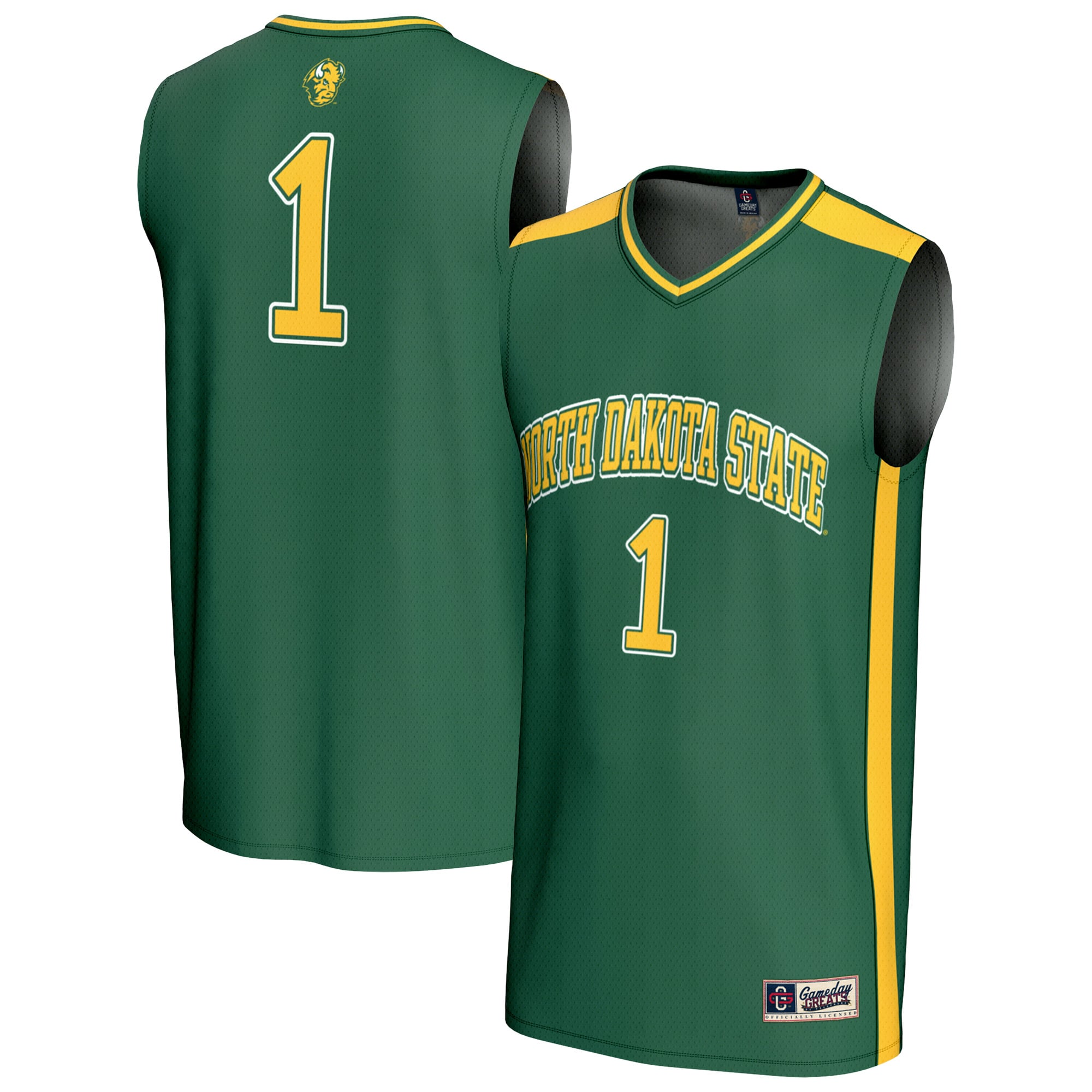 NDSU Bison #1 Green Basketball Jersey - Men's