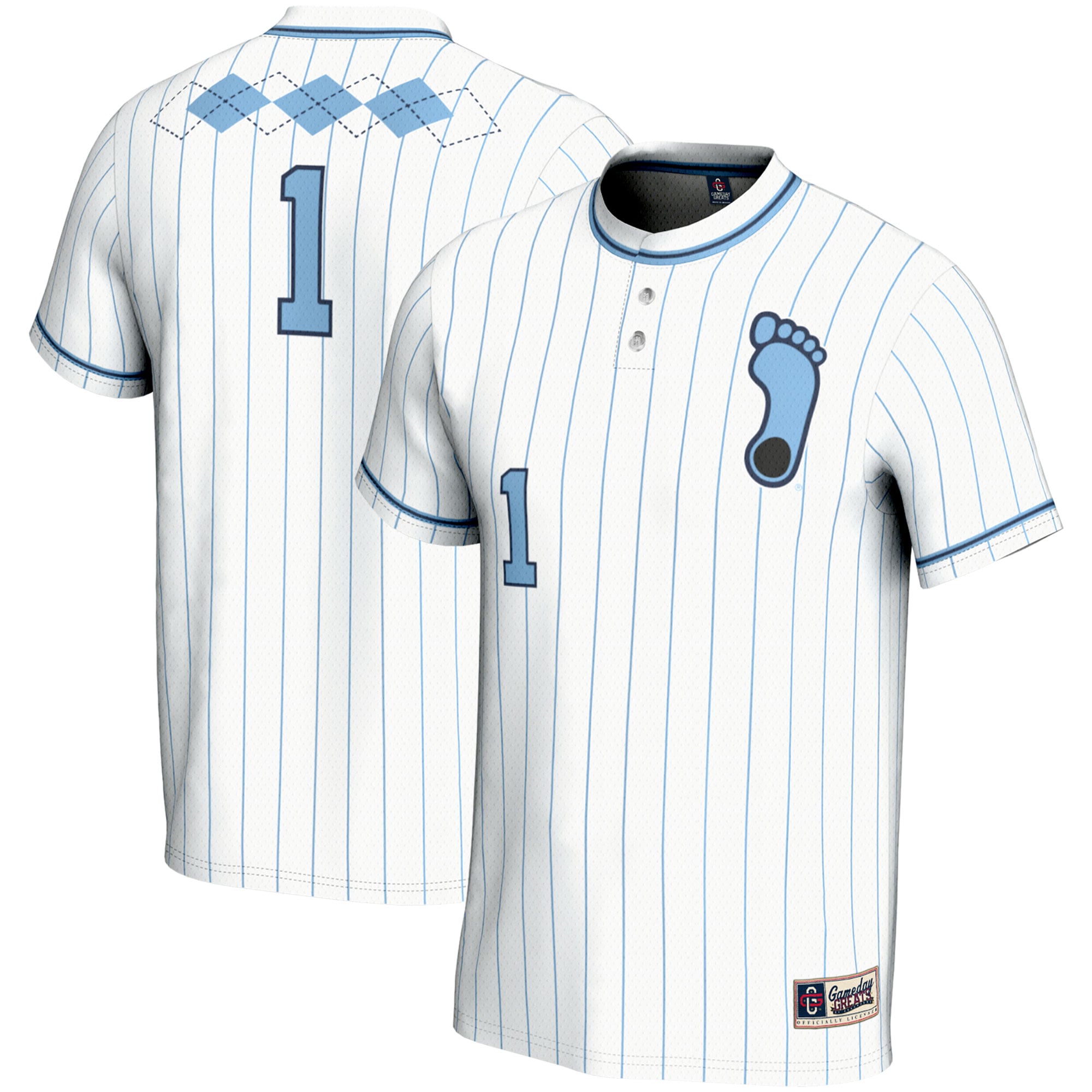 North Carolina Tar Heels #1 White Softball Jersey - Men's