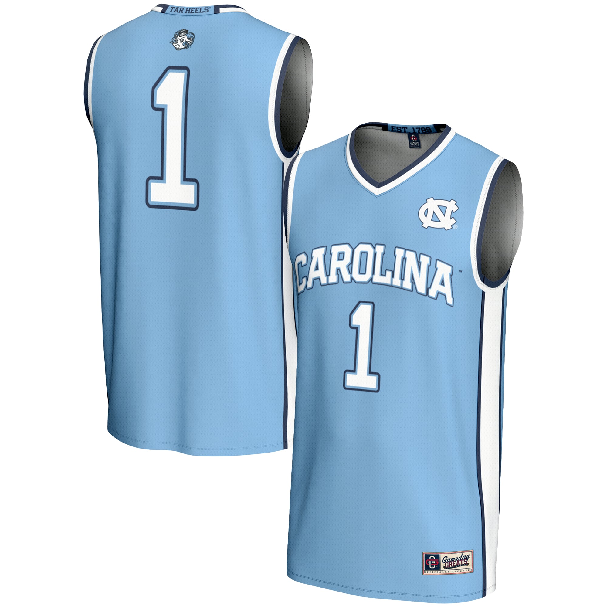 North Carolina Tar Heels #1 Blue Basketball Jersey - Youth