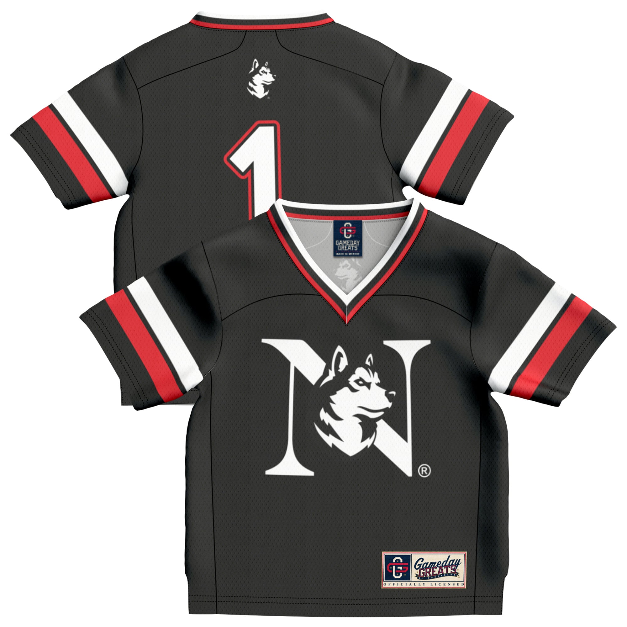 Northeastern Huskies #1 Black Football Jersey - Youth