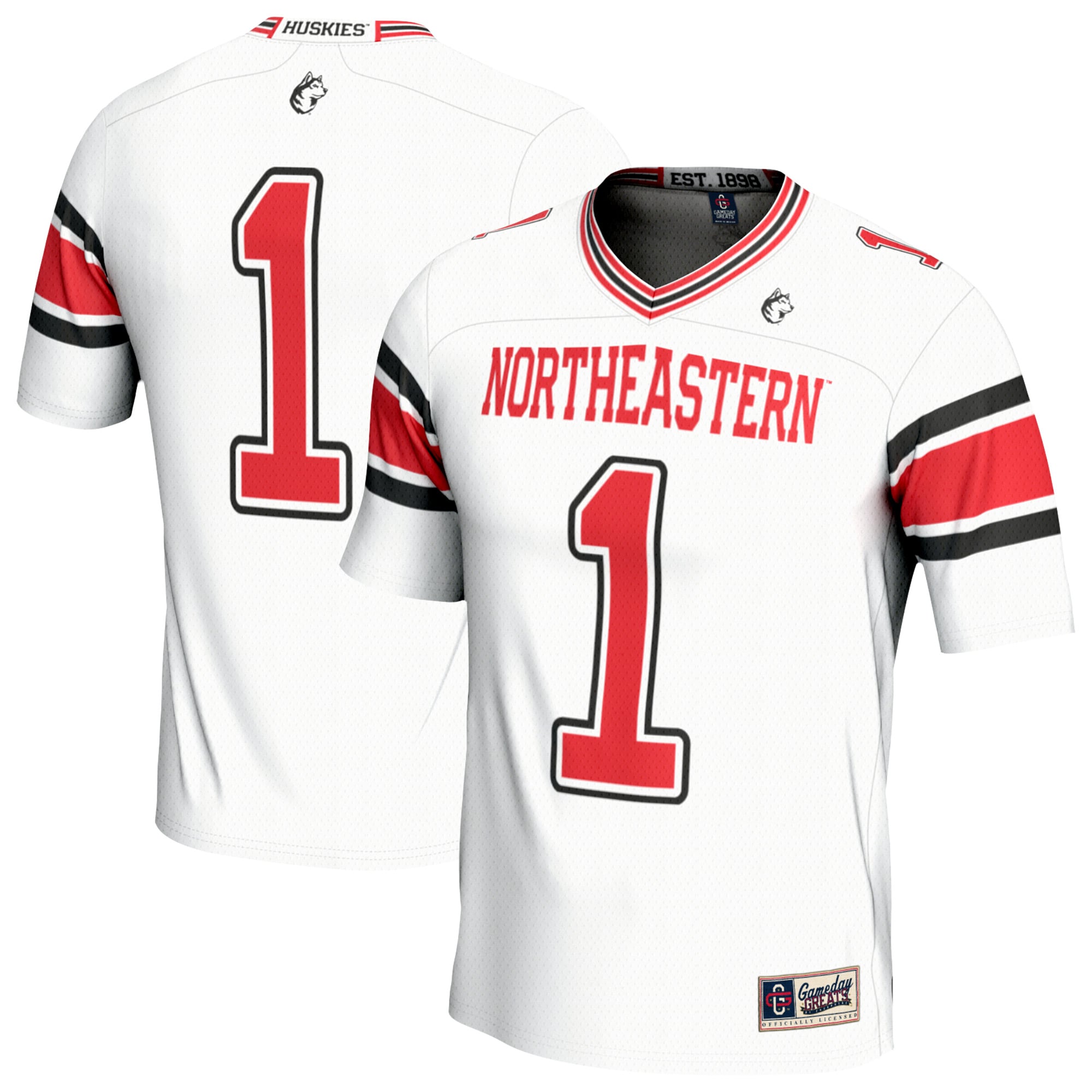 Northeastern Huskies #1 White Football Shirt - Youth
