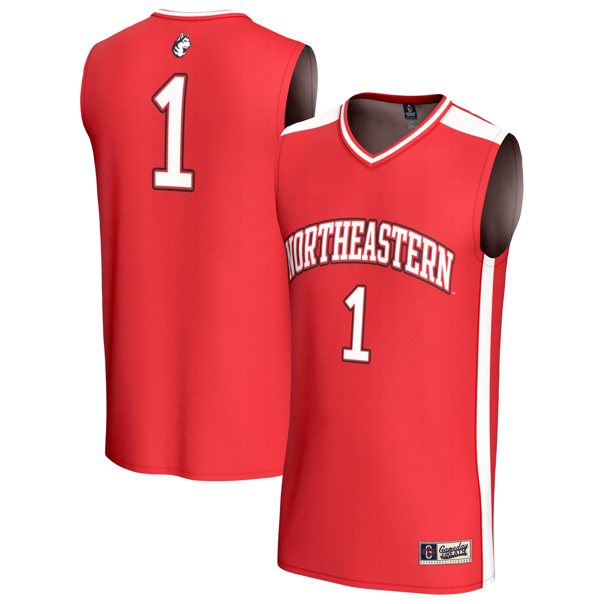Northeastern Huskies #1 Red Basketball Jersey - Youth