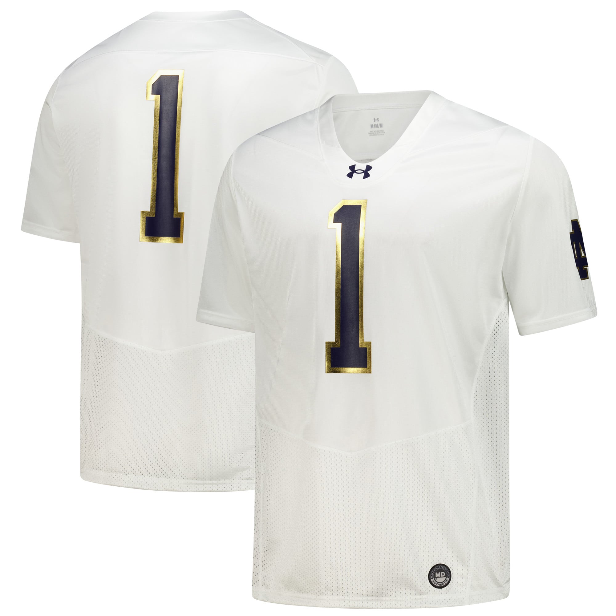 Notre Dame Fighting Irish #1 White Football Shirt - Men's