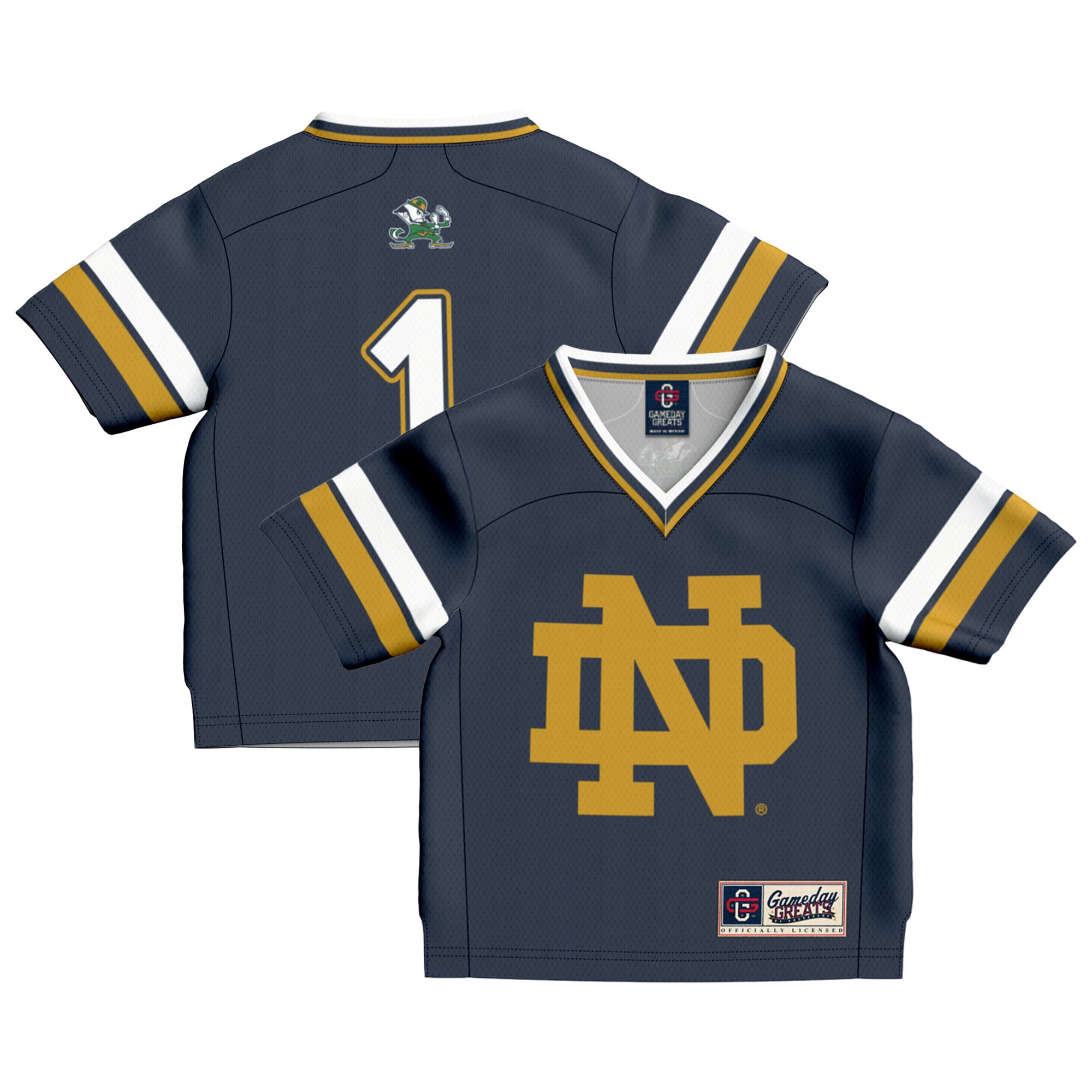Notre Dame Fighting Irish #1 Navy Football Jersey - Youth