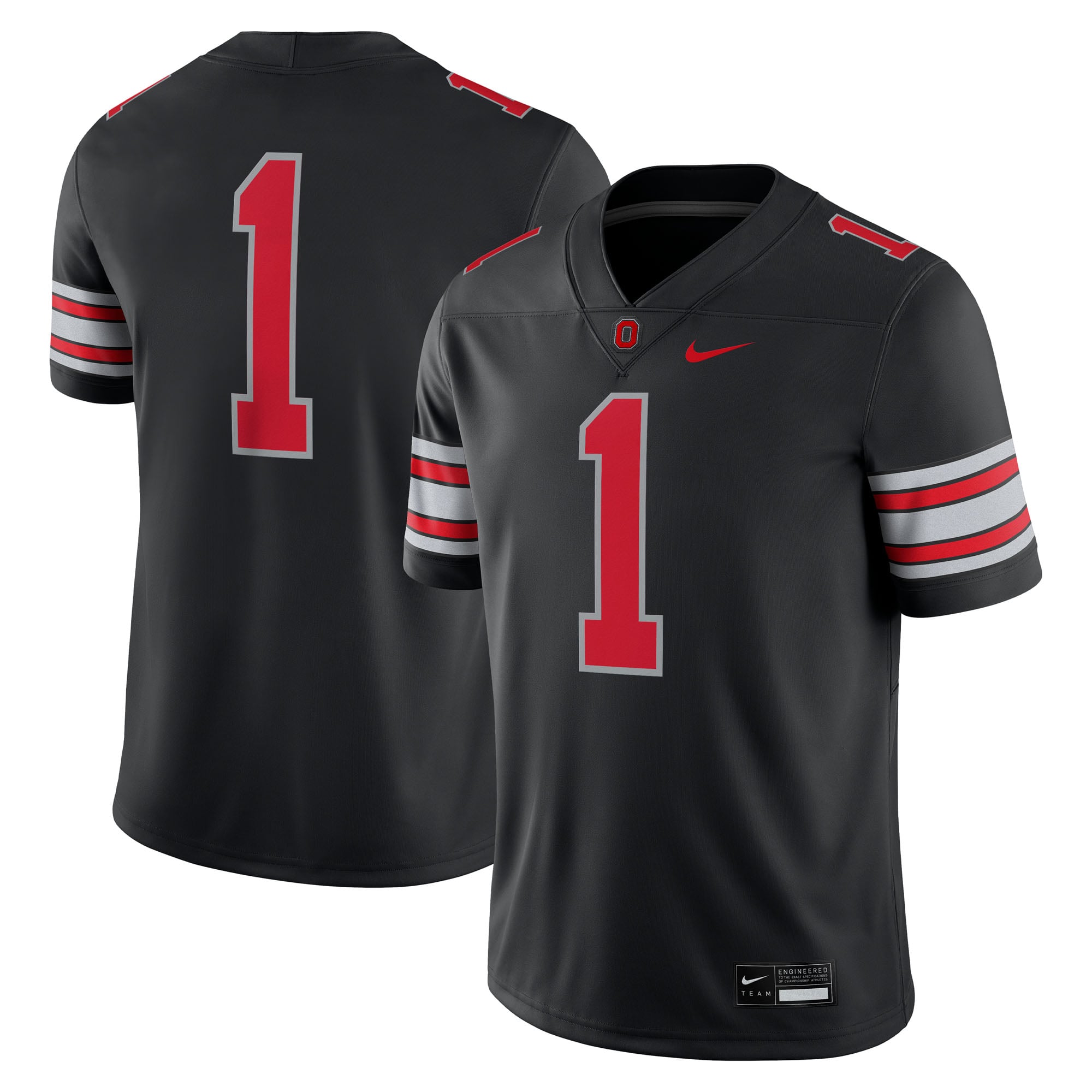 Ohio State Buckeyes #1 Black Football Jersey - Men's