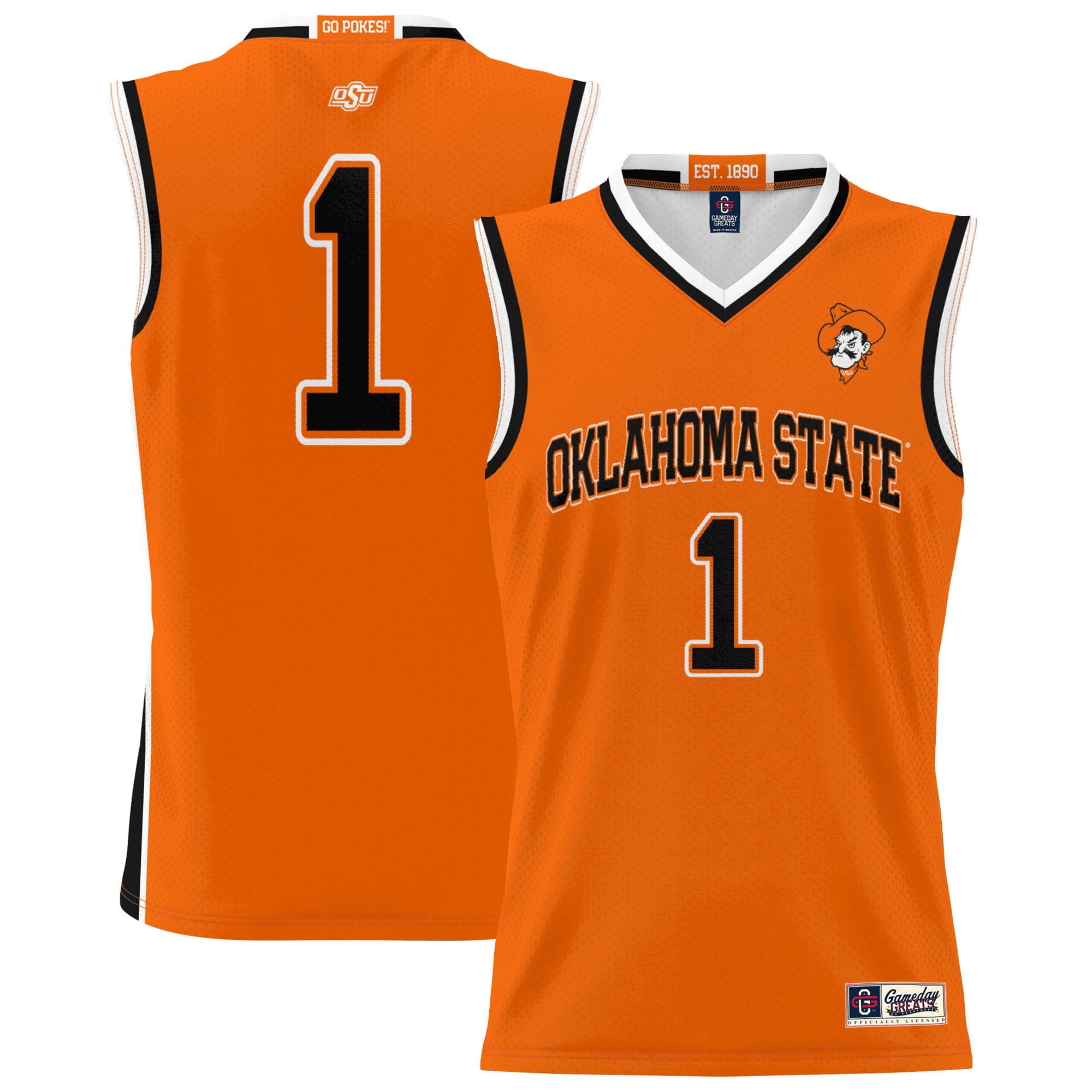 Oklahoma State Cowboys #1 Orange Basketball Shirt - Women's