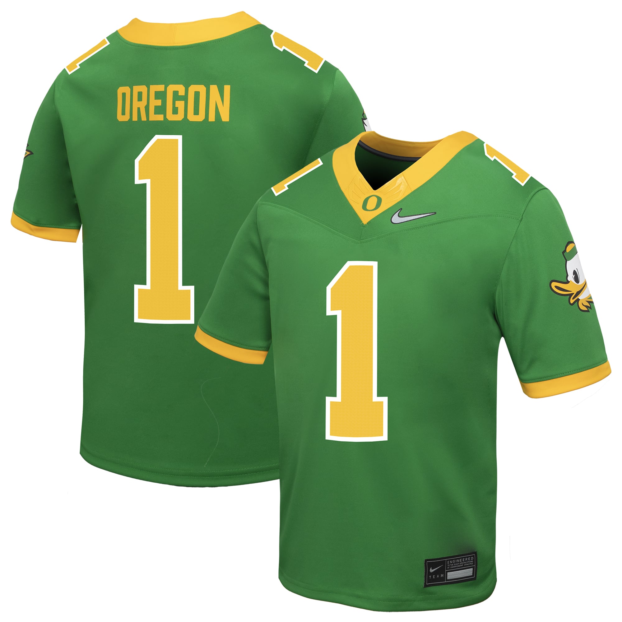 Oregon Ducks #1 Green Alternate Basketball Shirt - Youth