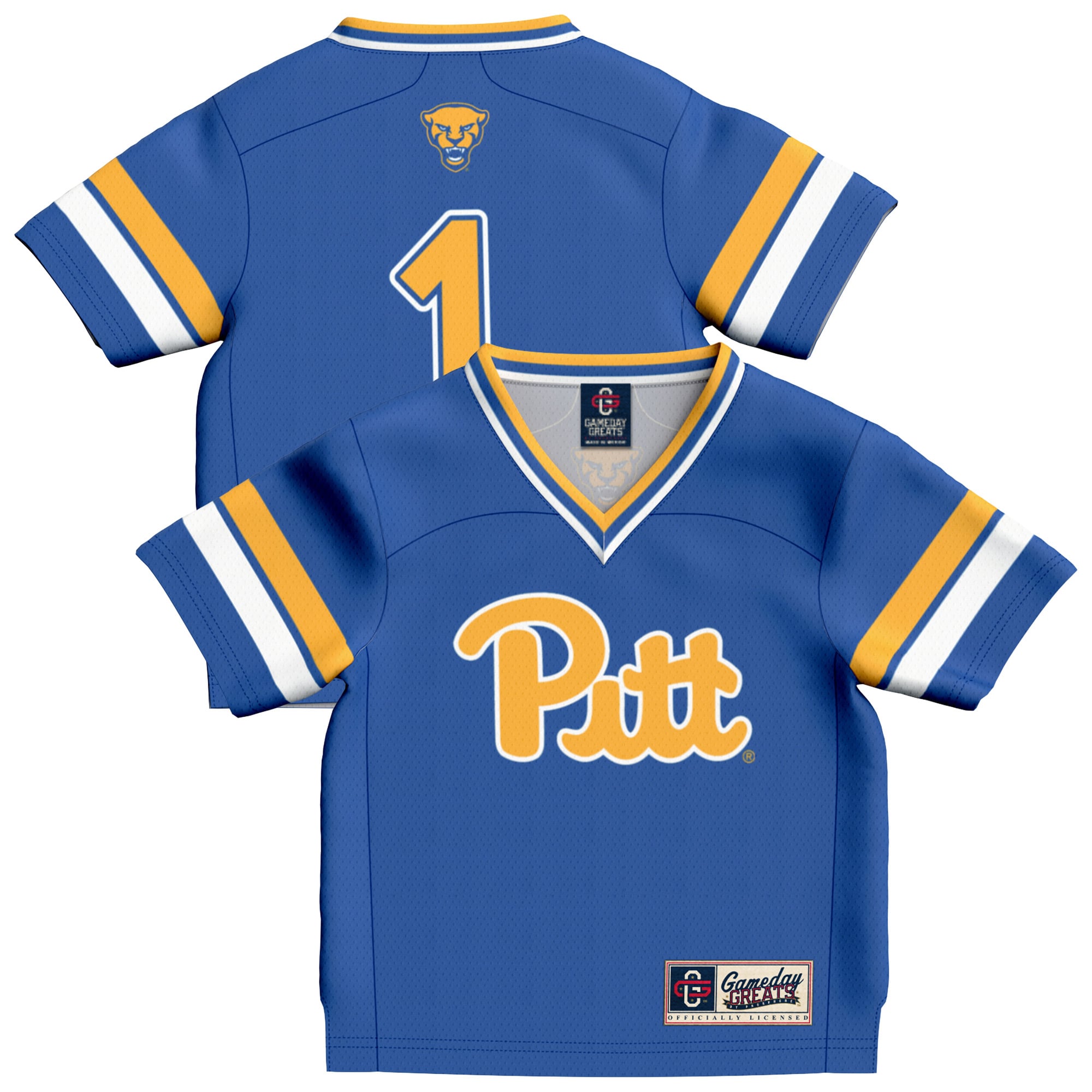 Pitt Panthers #1 Royal Jersey Football Jersey - Youth