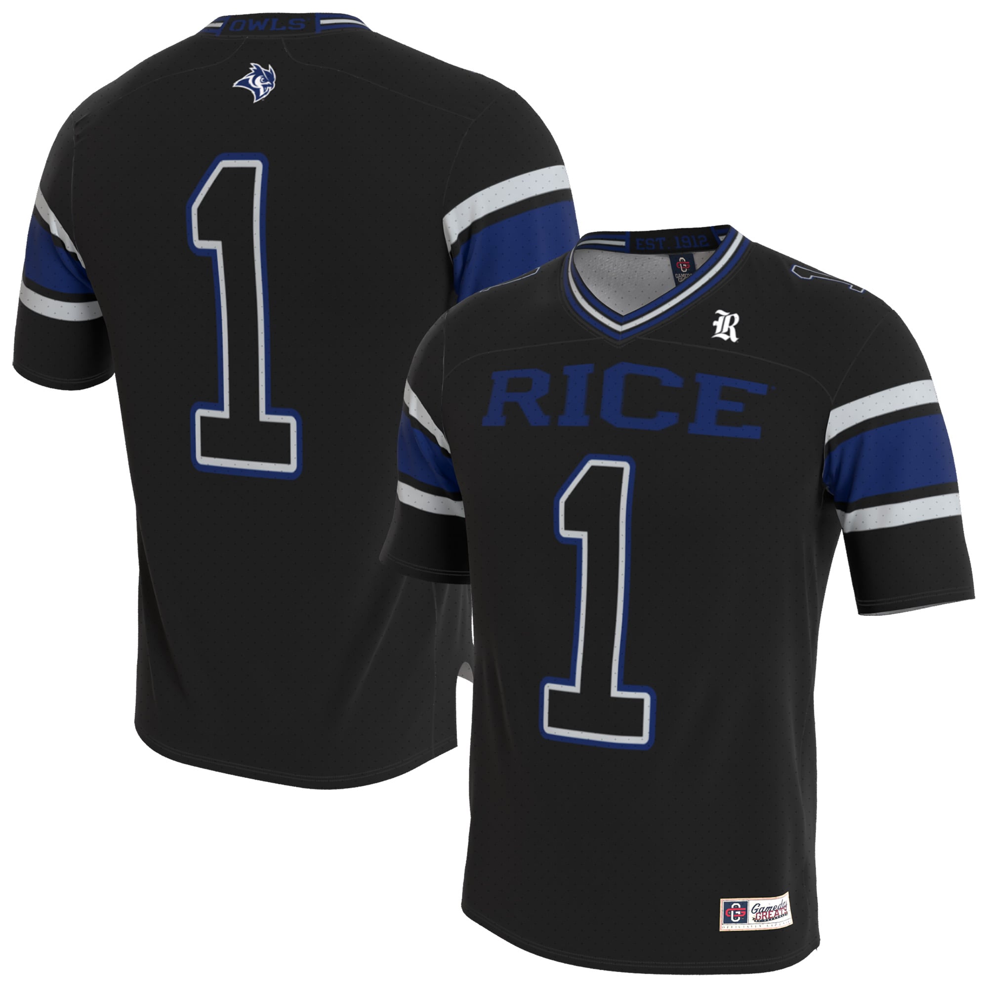 Rice Owls Black Football Shirt - Youth