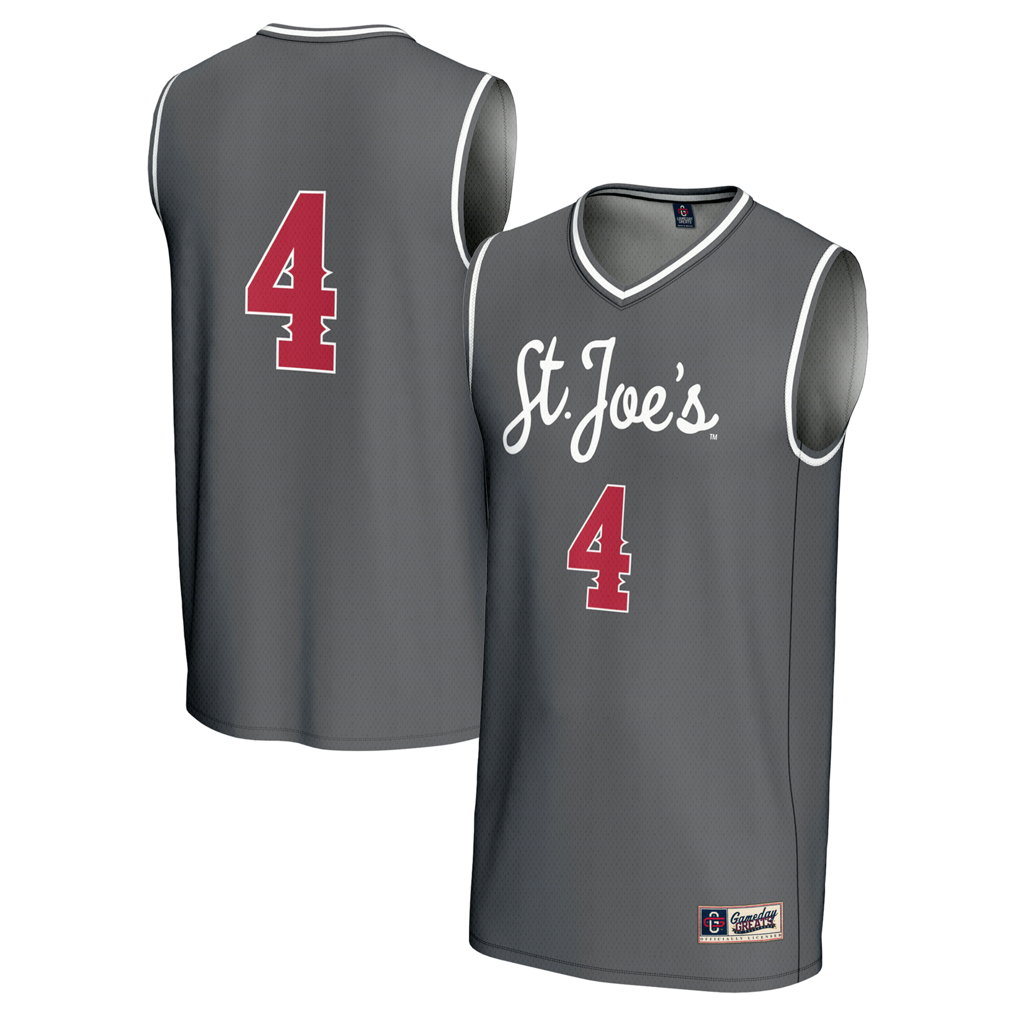 Saint Joseph's Hawks #4 Gray Basketball Jersey - Youth