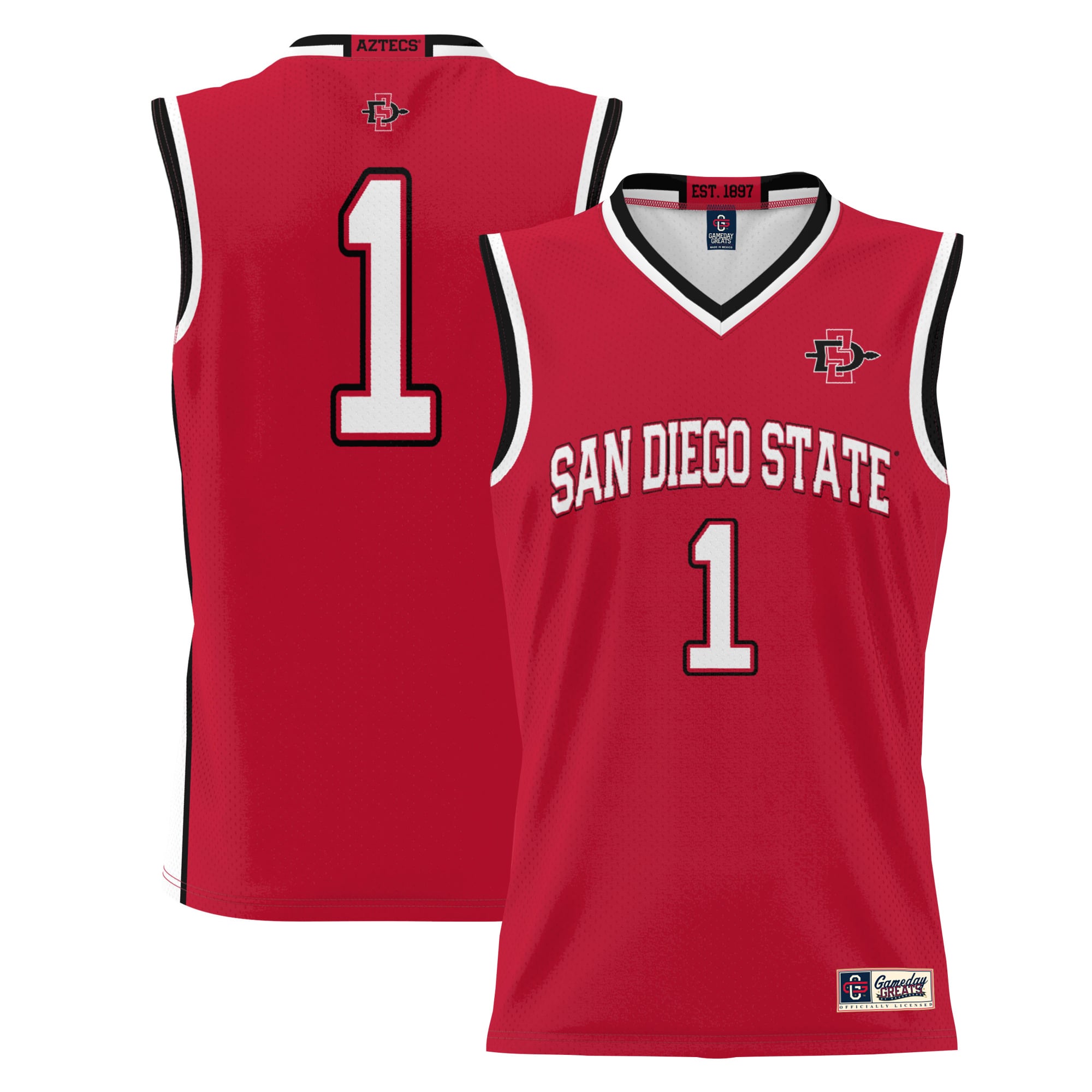 San Diego State Aztecs #1 Jersey Basketball Shirt - Men's