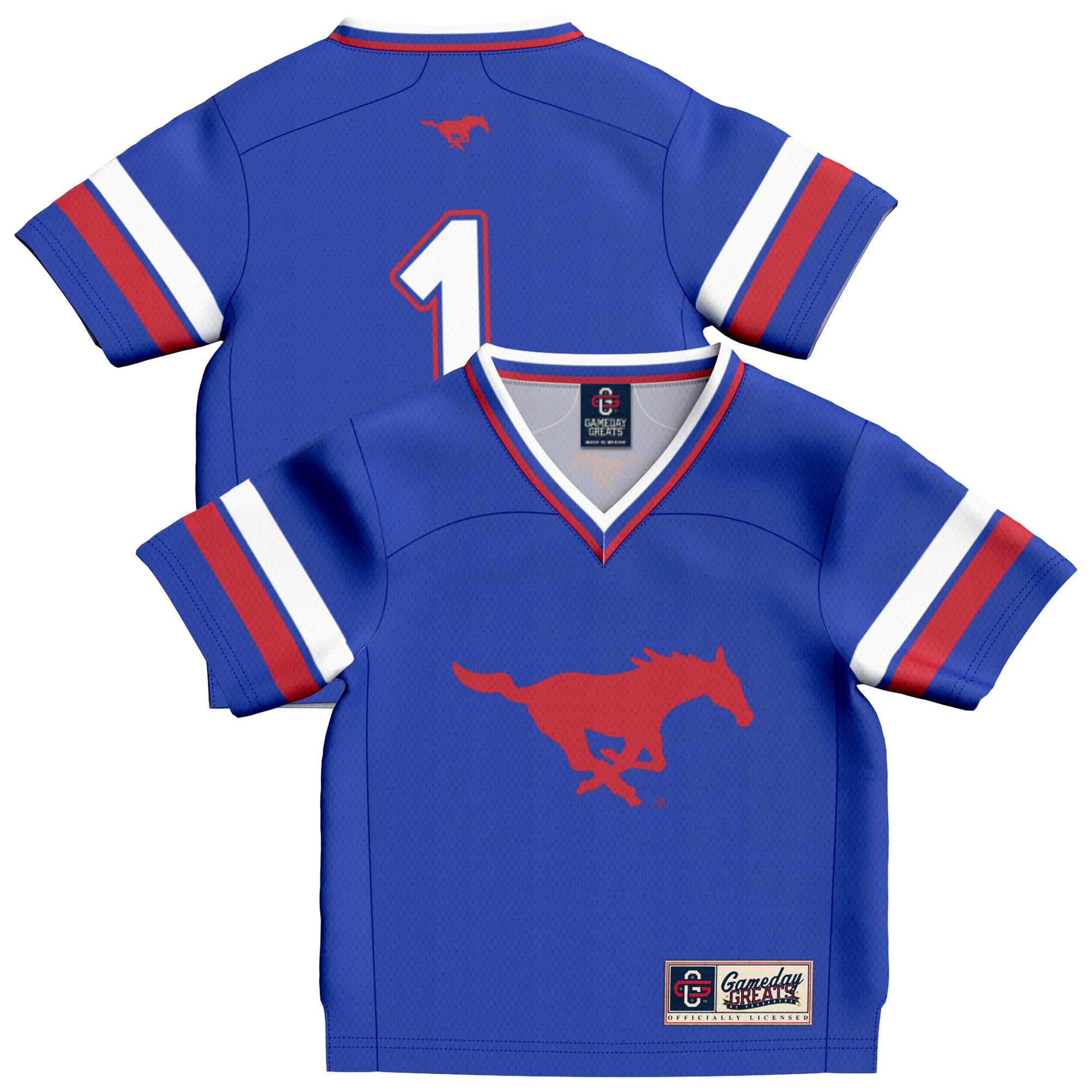 SMU Mustangs #1 Royal Football Shirt - Youth