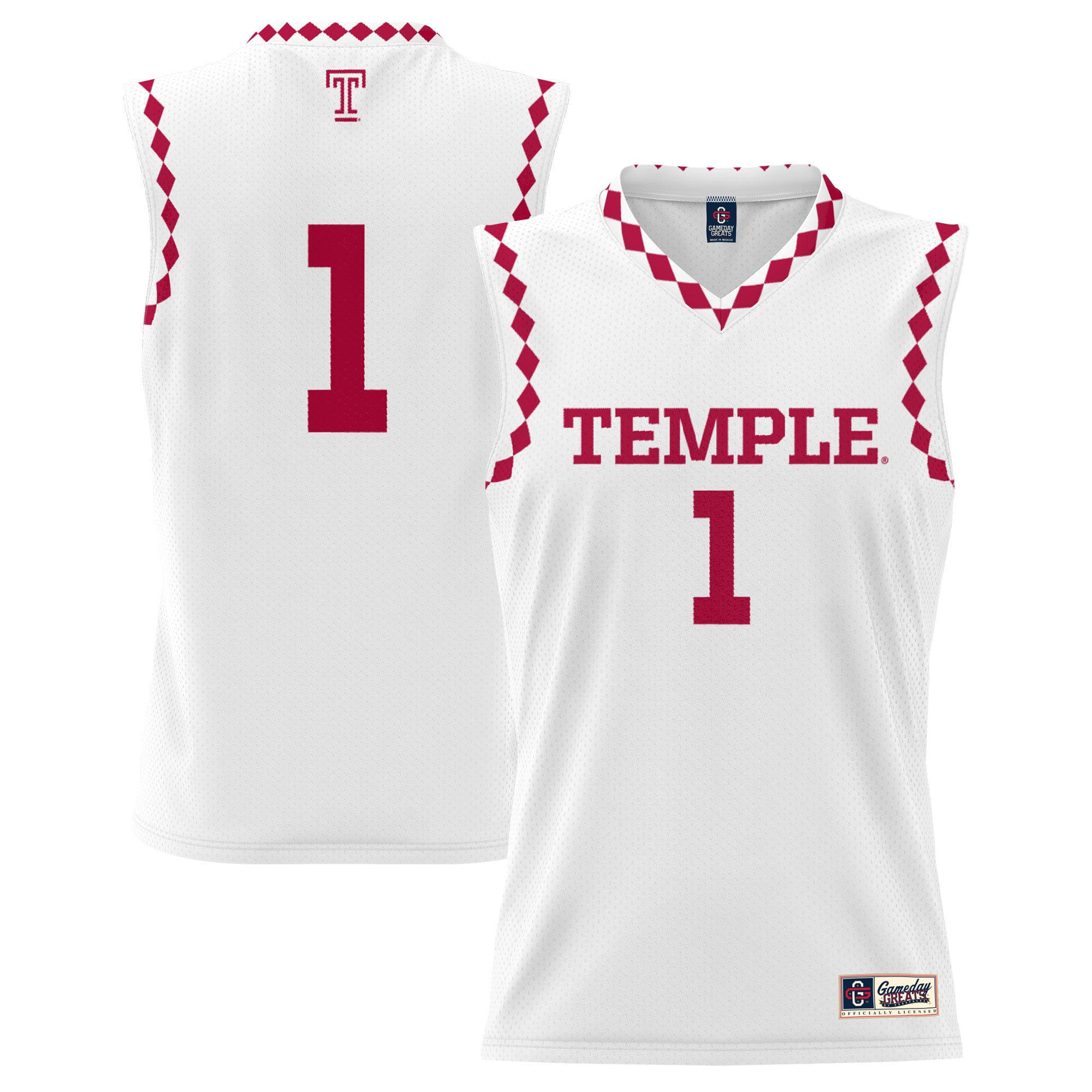 Temple Owls #1 White Basketball Shirt - Women's