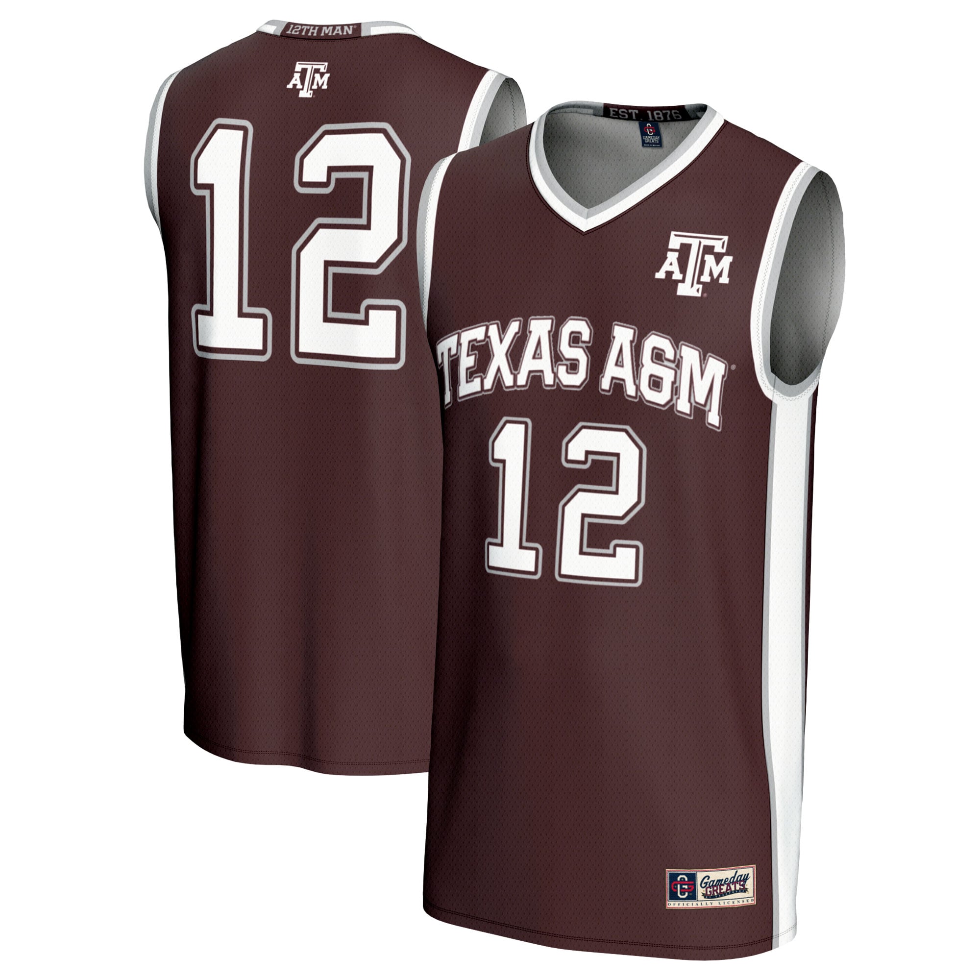 Texas A&M Aggies #12 Maroon Basketball Jersey - Youth