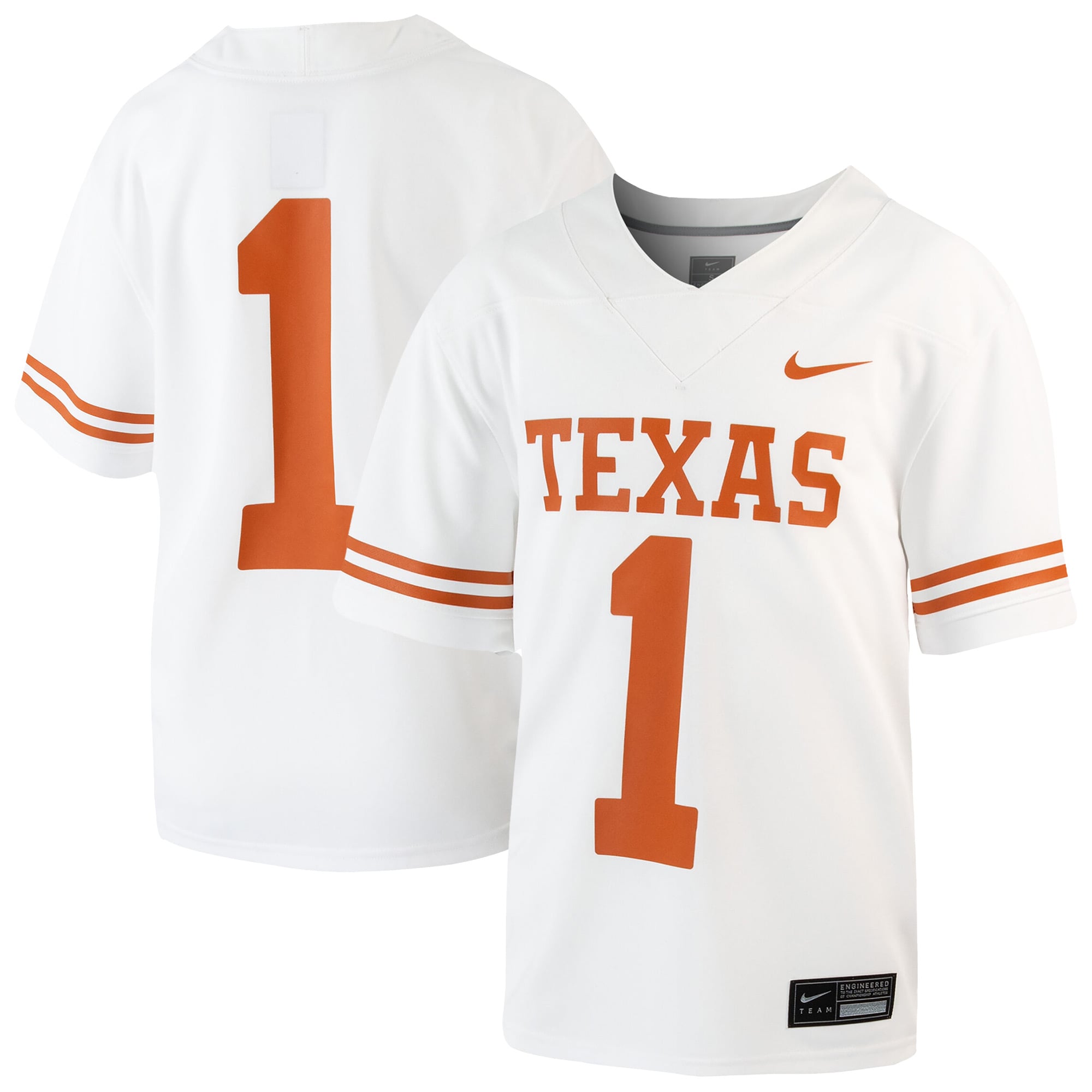 Texas Longhorns White Football Jersey - Youth