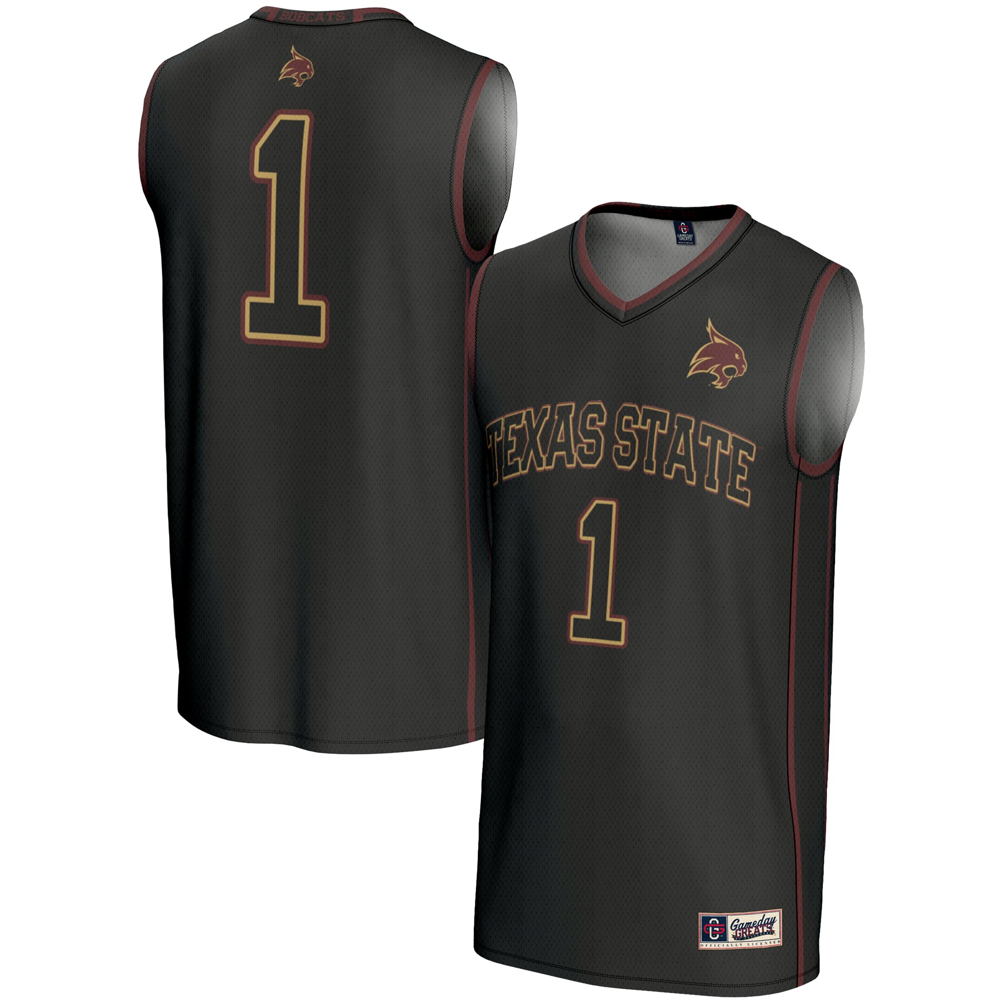 Texas State Bobcats #1 Black Basketball Jersey - Youth