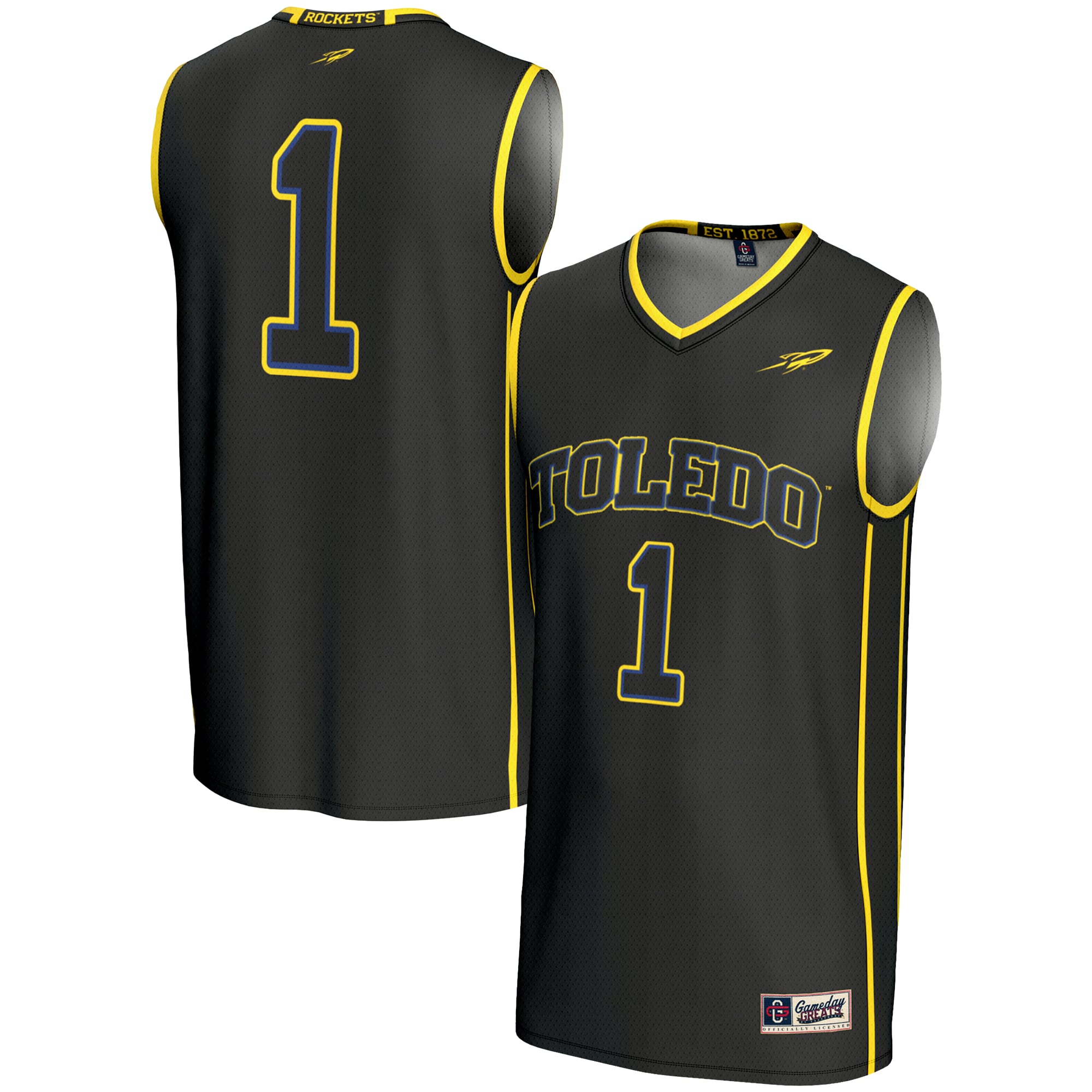 Toledo Rockets #1 Black Basketball Jersey - Youth