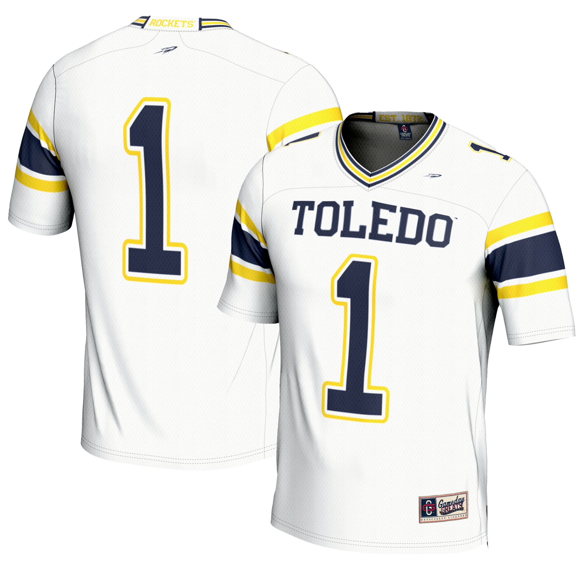Toledo Rockets #1 White Football Jersey - Youth