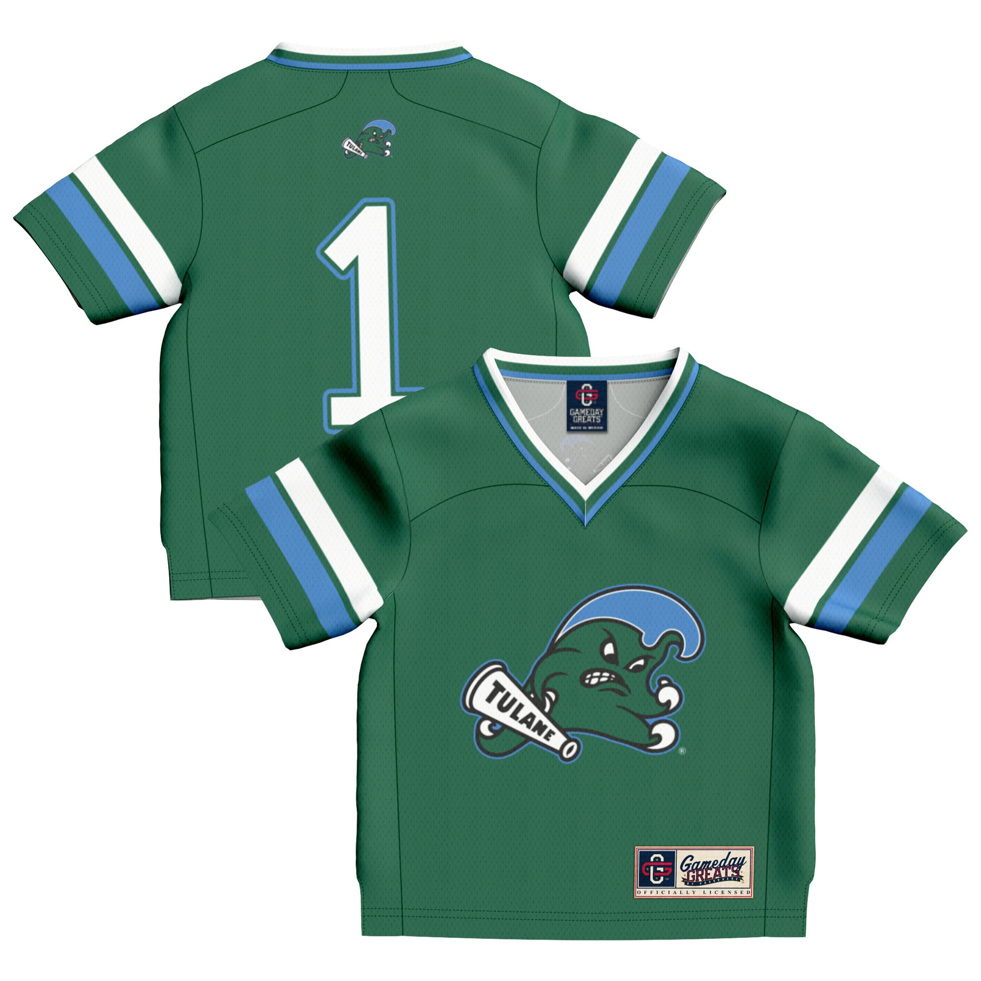 Tulane Green Wave #1 Fashion Football Jersey - Youth