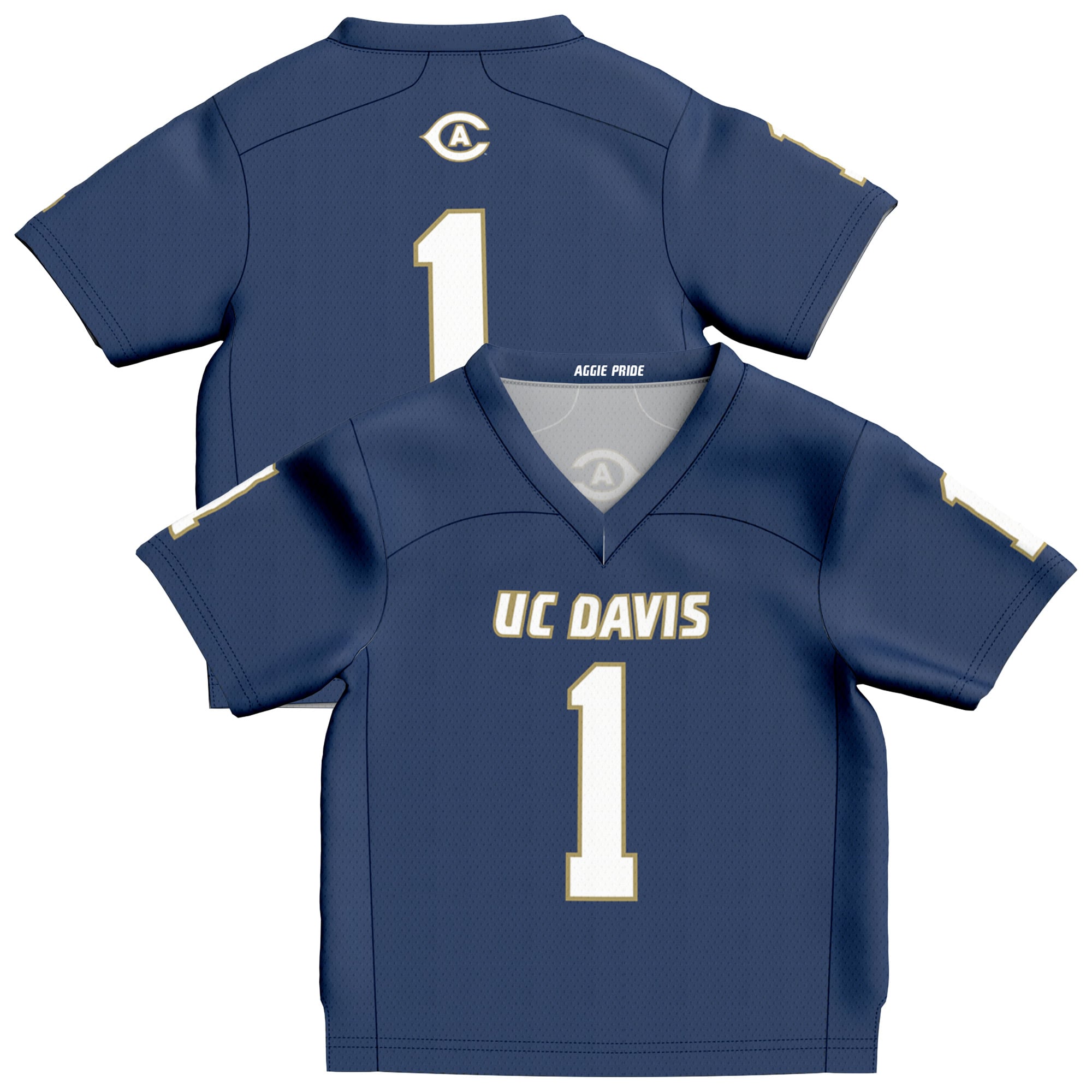 UC Davis Aggies Navy Football Jersey - Youth