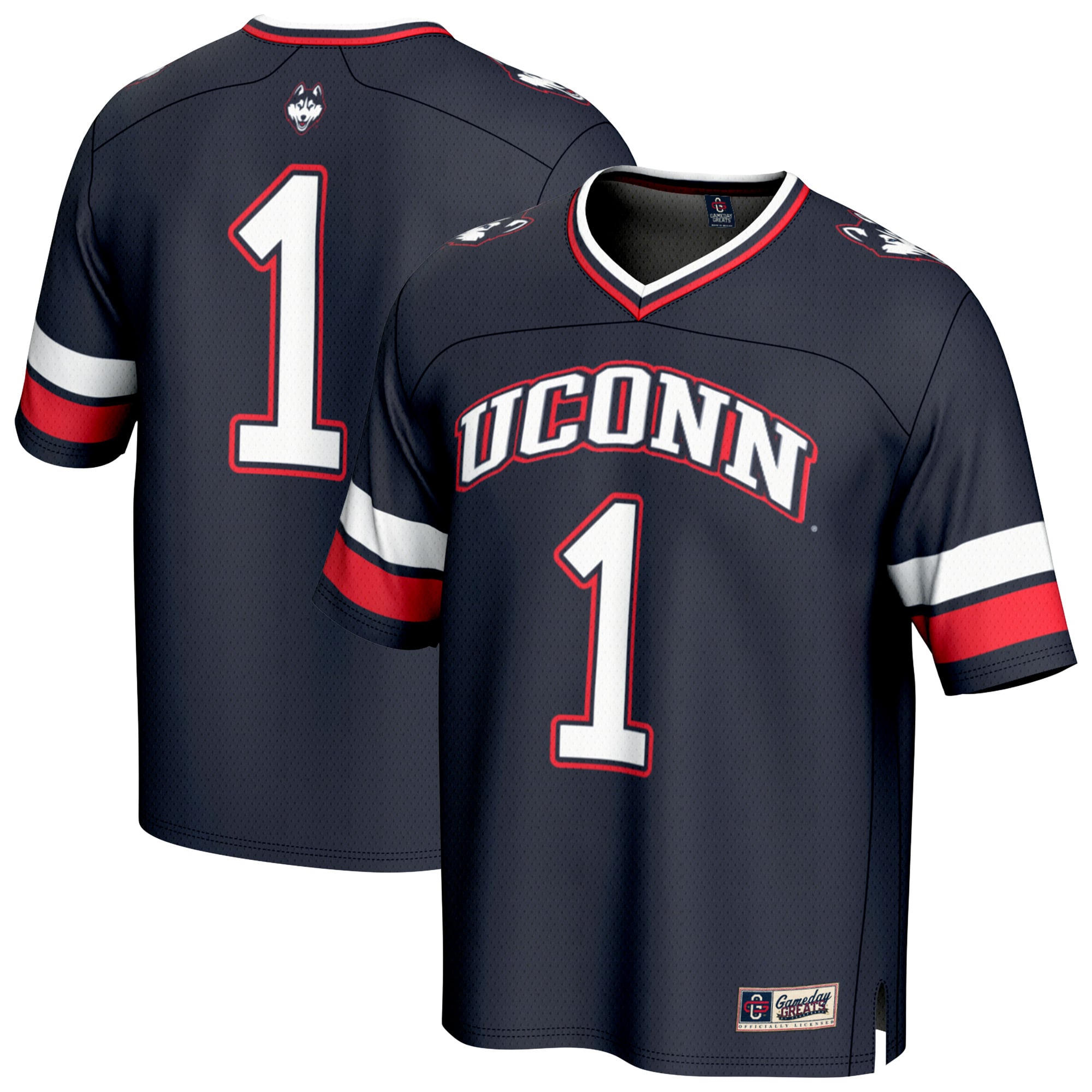 UConn Huskies #1 Navy Football Jersey - Men's