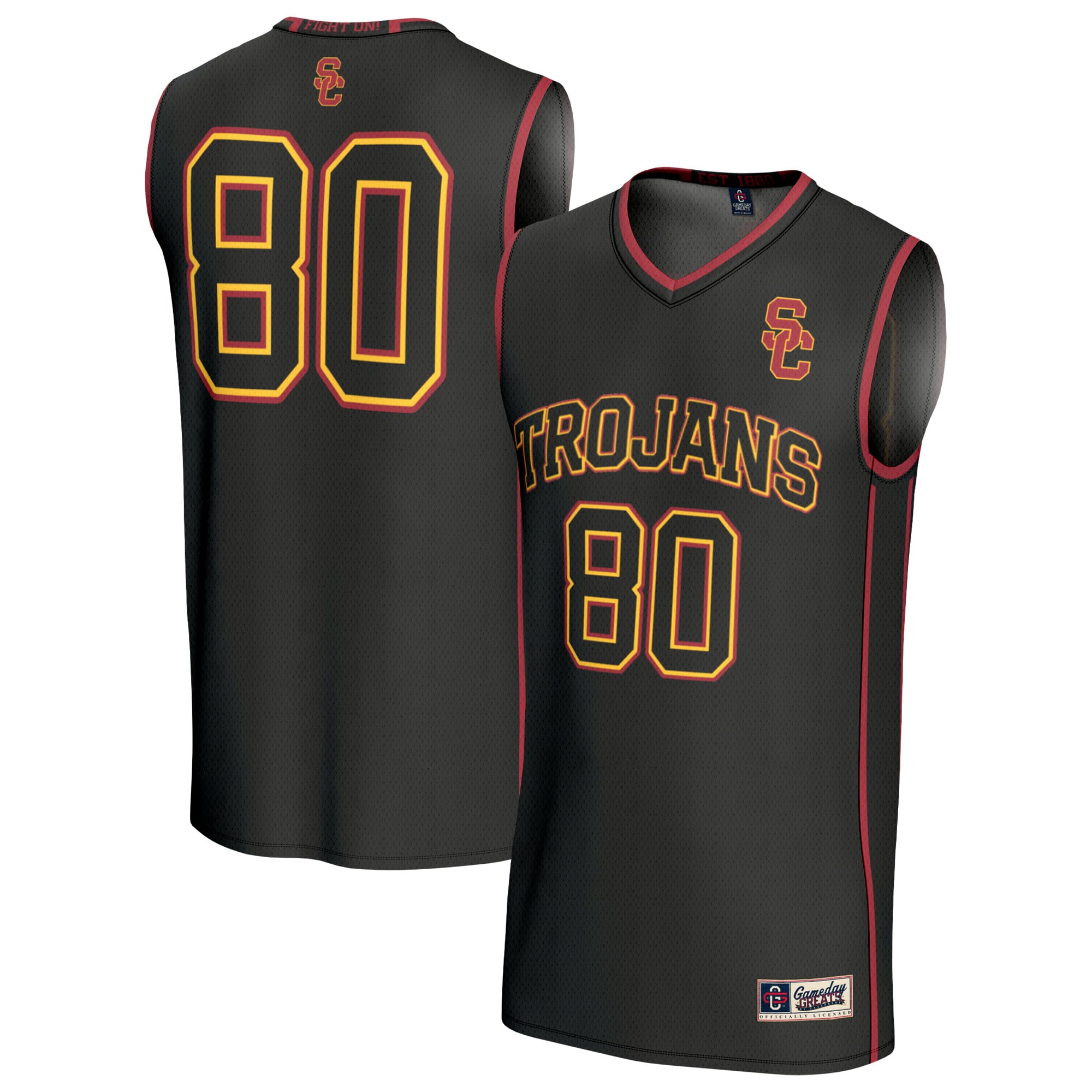 USC Trojans #80 Black Basketball Jersey - Youth