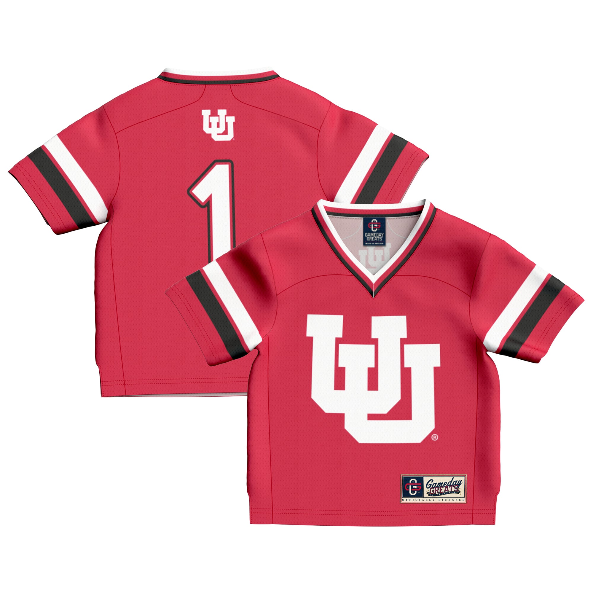 Utah Utes #1 Red Collegiate Fashion Football Jersey - Youth